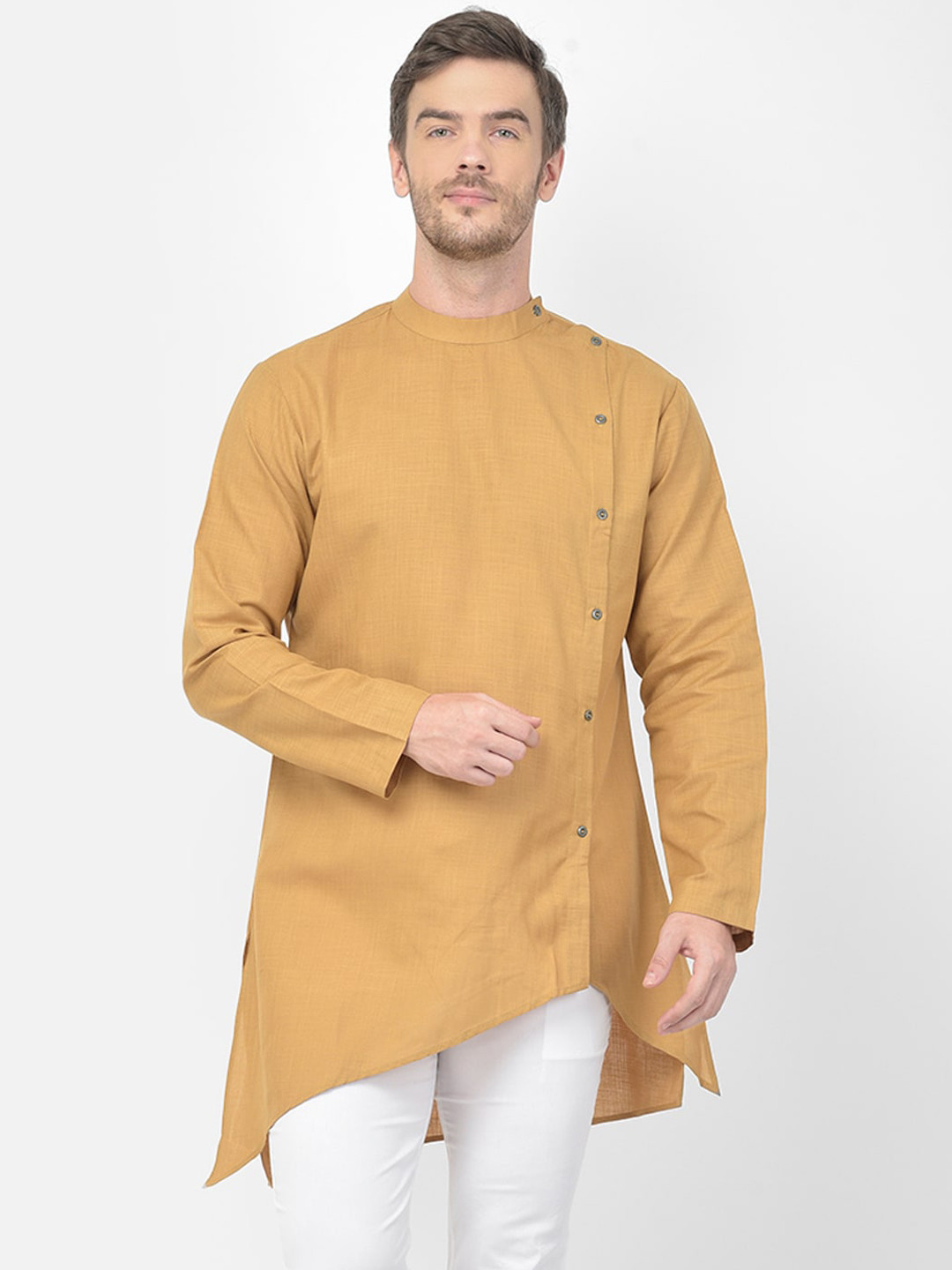 

SG LEMAN Men Beige Thread Work Kurta