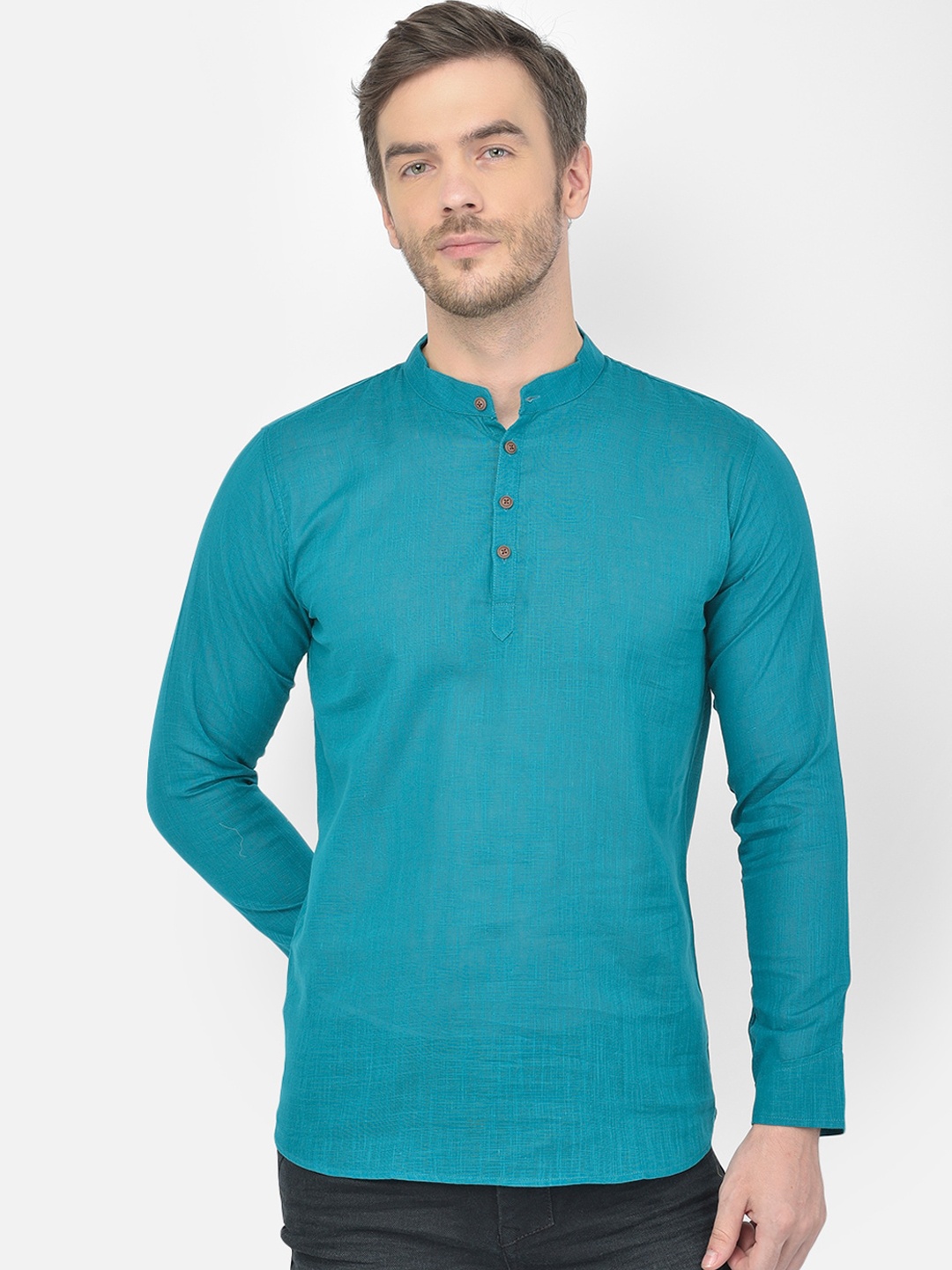 

SG LEMAN Men Turquoise Blue Kurta