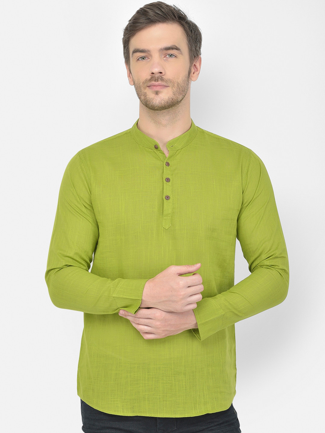 

SG LEMAN Men Green Kurta