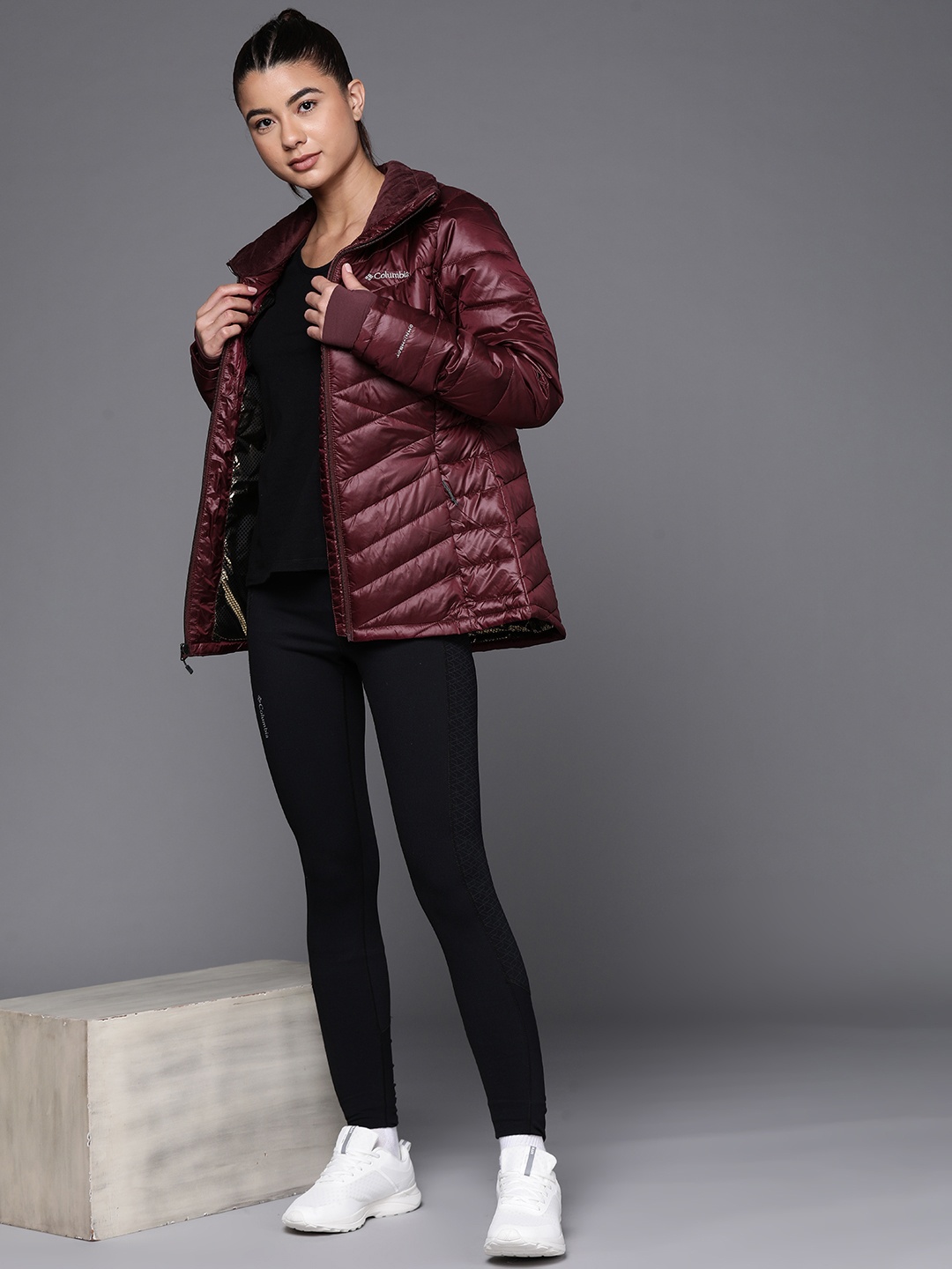 

Columbia Women Red Reflective Strip Joy Peak Outdoor Puffer Jacket