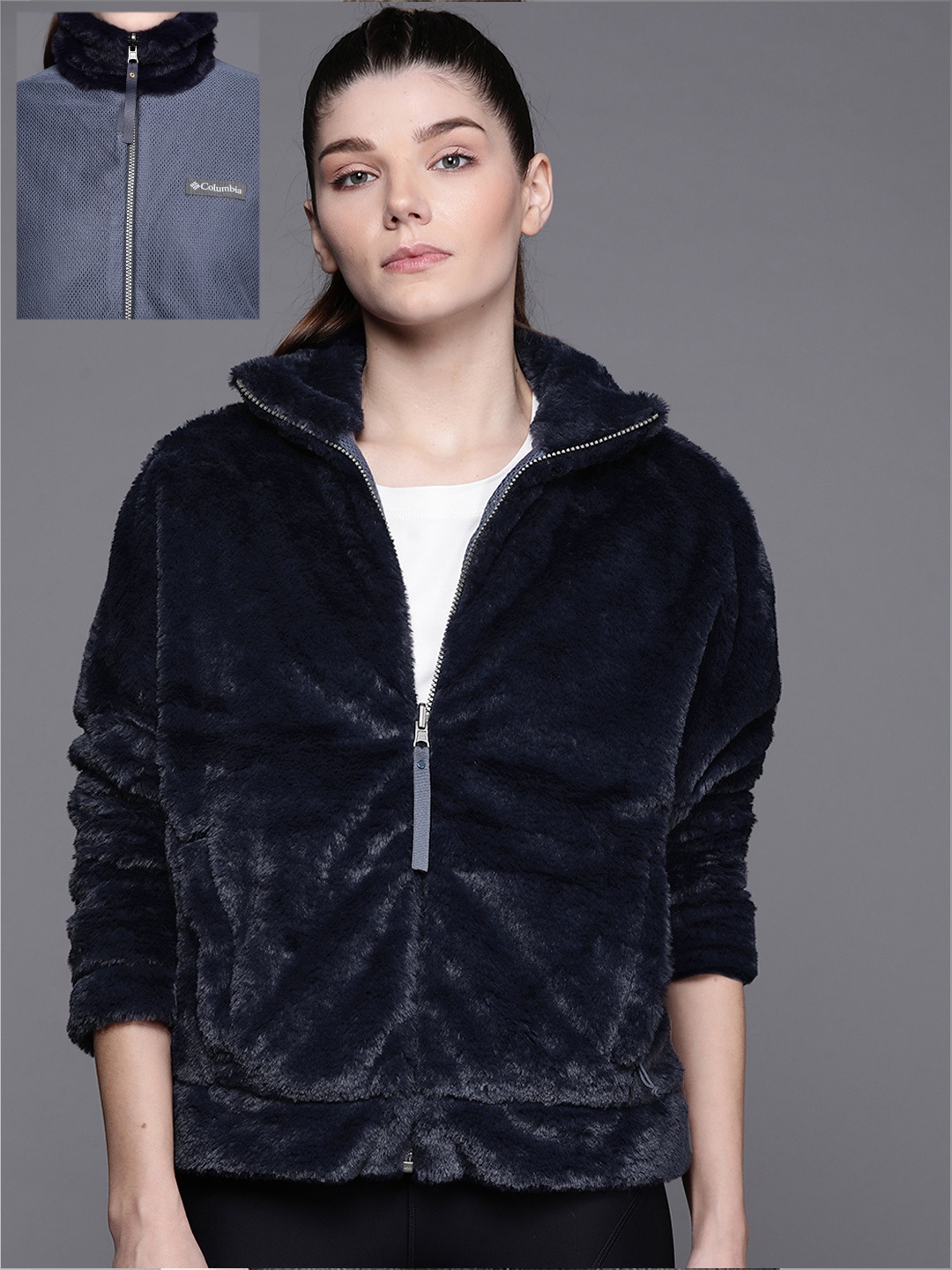 

Columbia Women Blue Reversible Outdoor Tailored Jacket