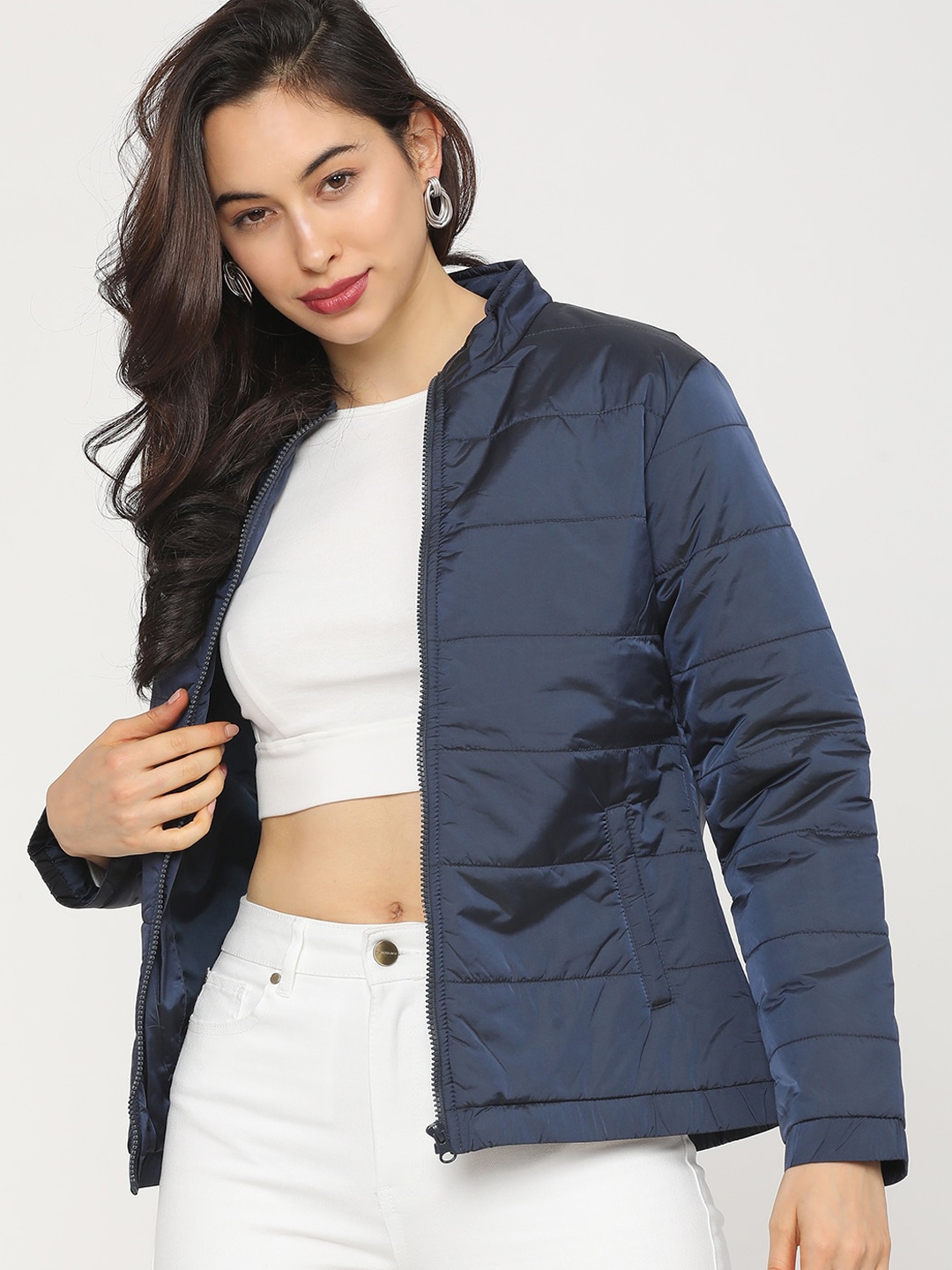 

Tokyo Talkies Women Navy Blue Puffer Jacket