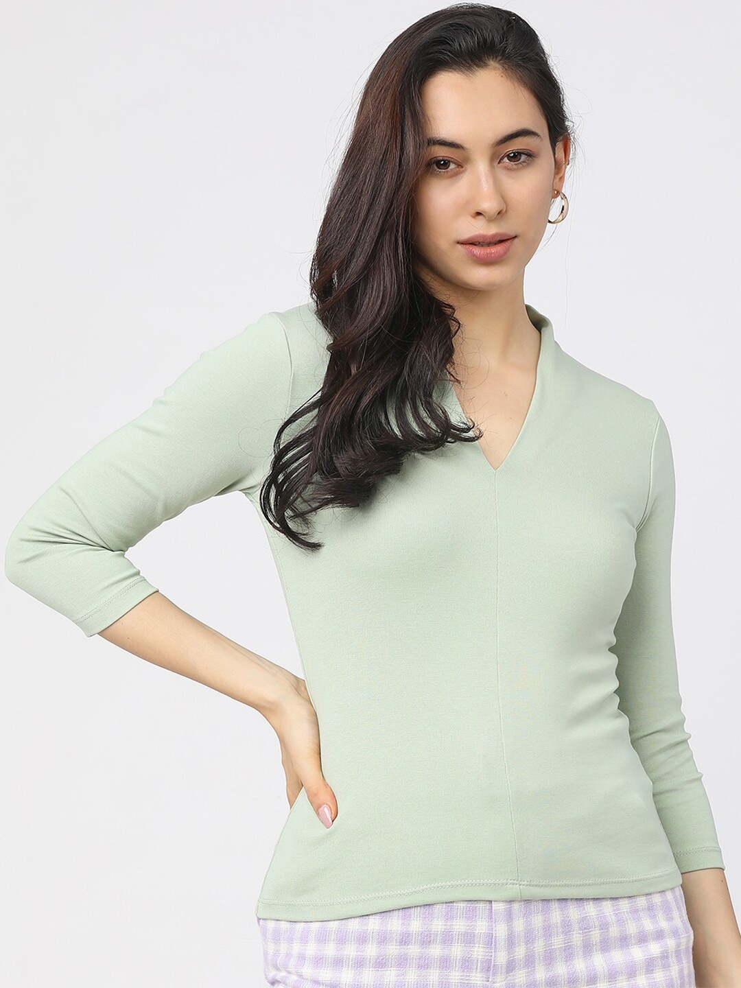 

Tokyo Talkies Green Fitted Top