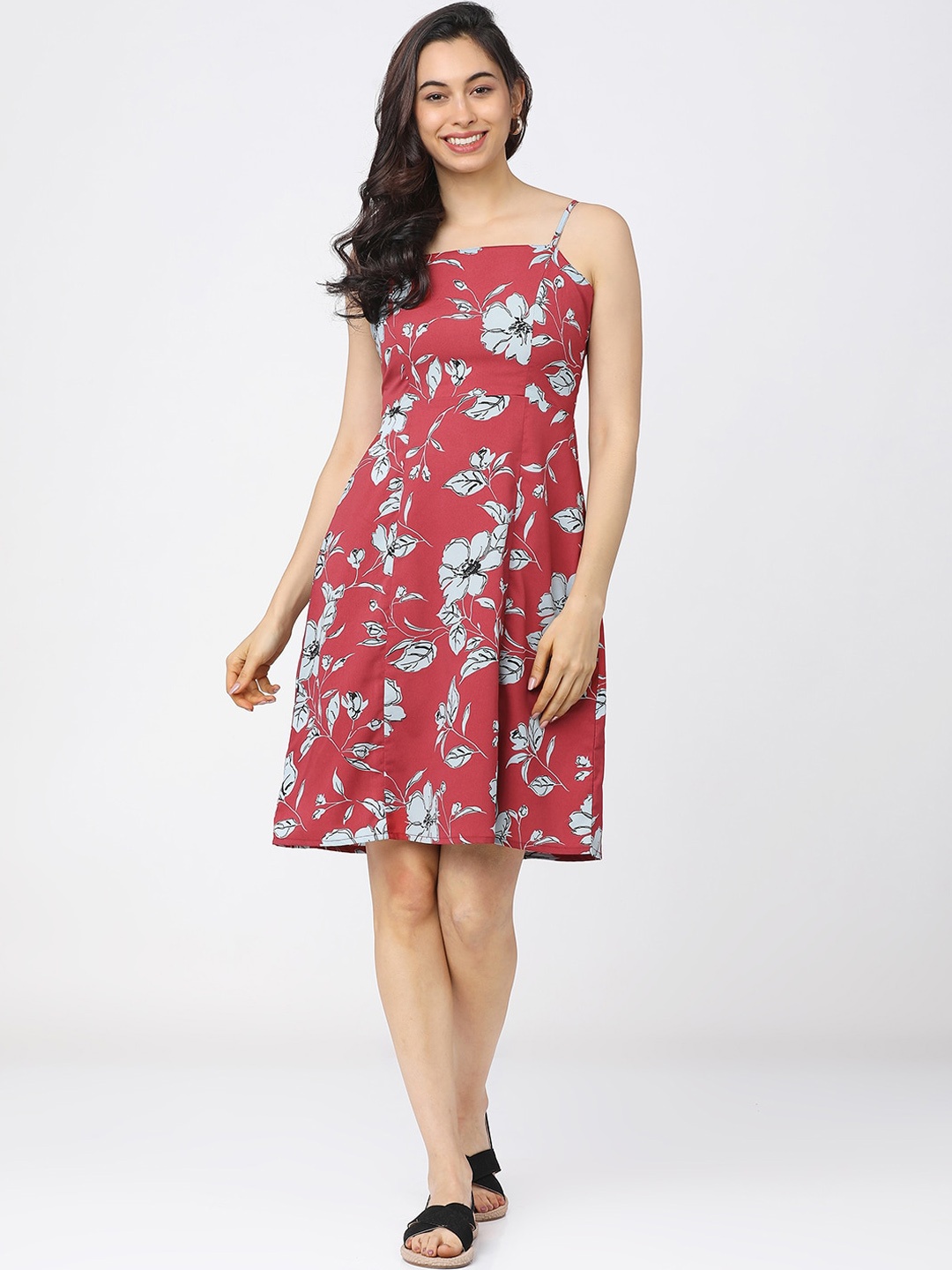 

Tokyo Talkies Pink & Blue Floral Dress