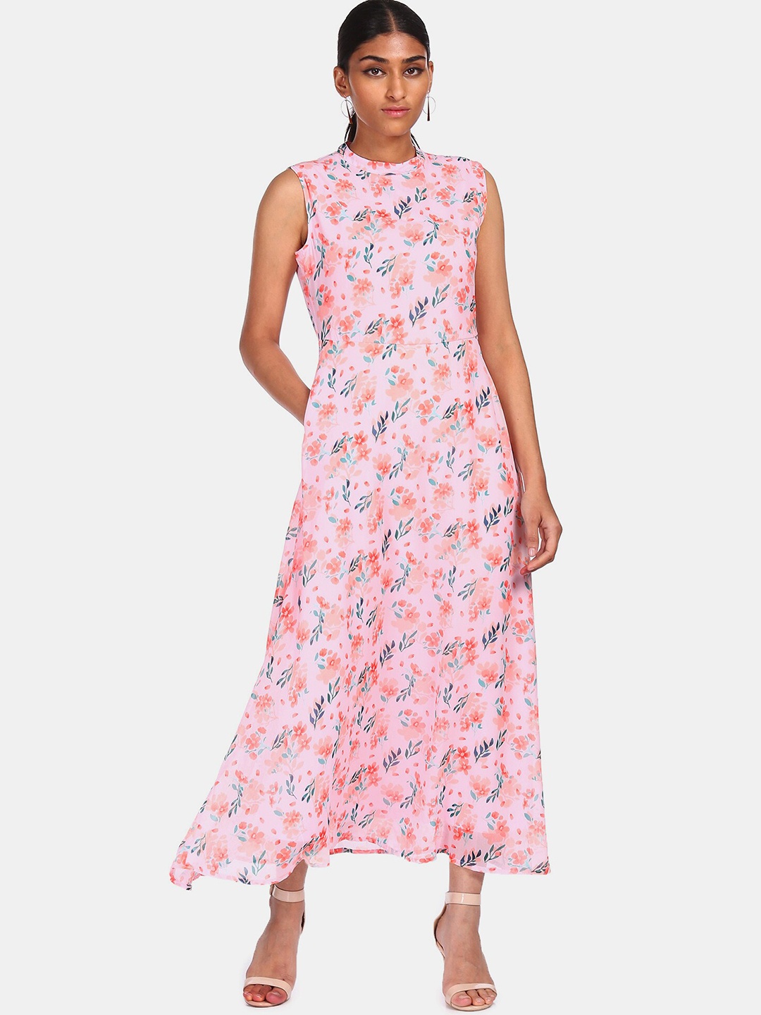 

Flying Machine Pink Floral Maxi Dress