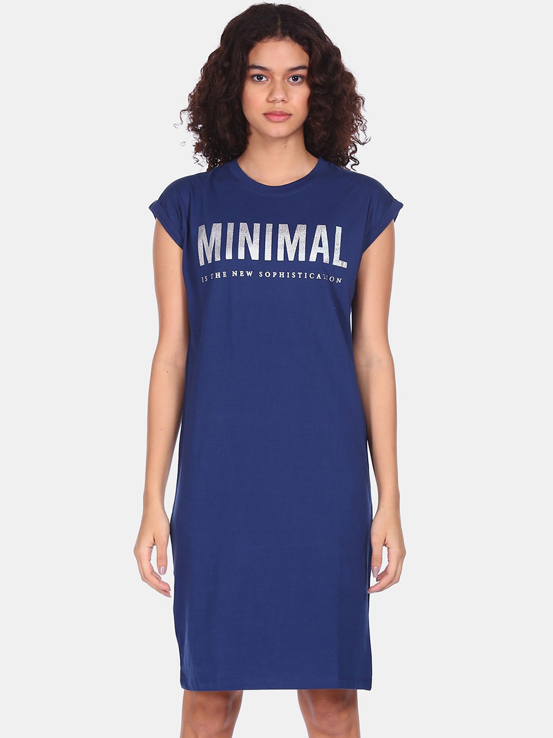 

Flying Machine Blue T-shirt Dress