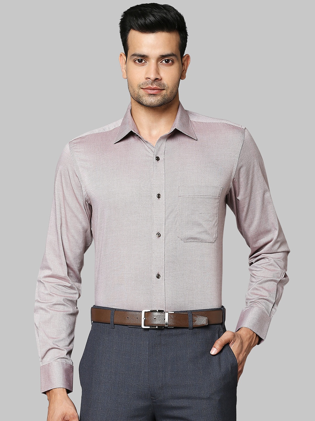 

Raymond Men Brown Opaque Cotton Formal Shirt