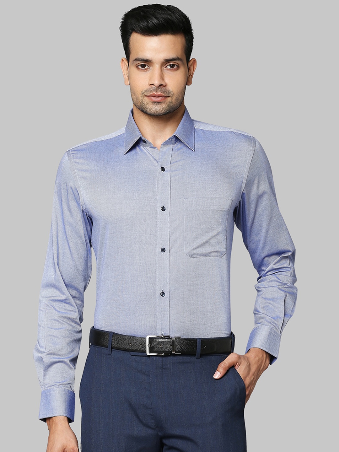 

Raymond Men Blue Opaque Formal Shirt