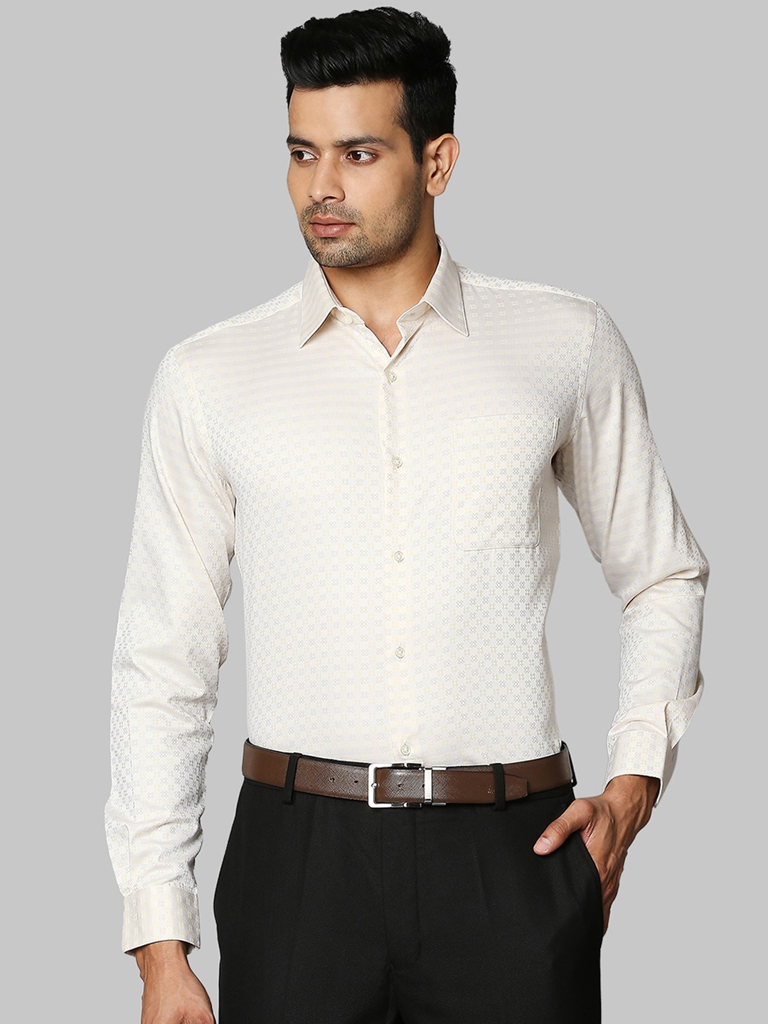 

Raymond Men Beige Opaque Formal Shirt