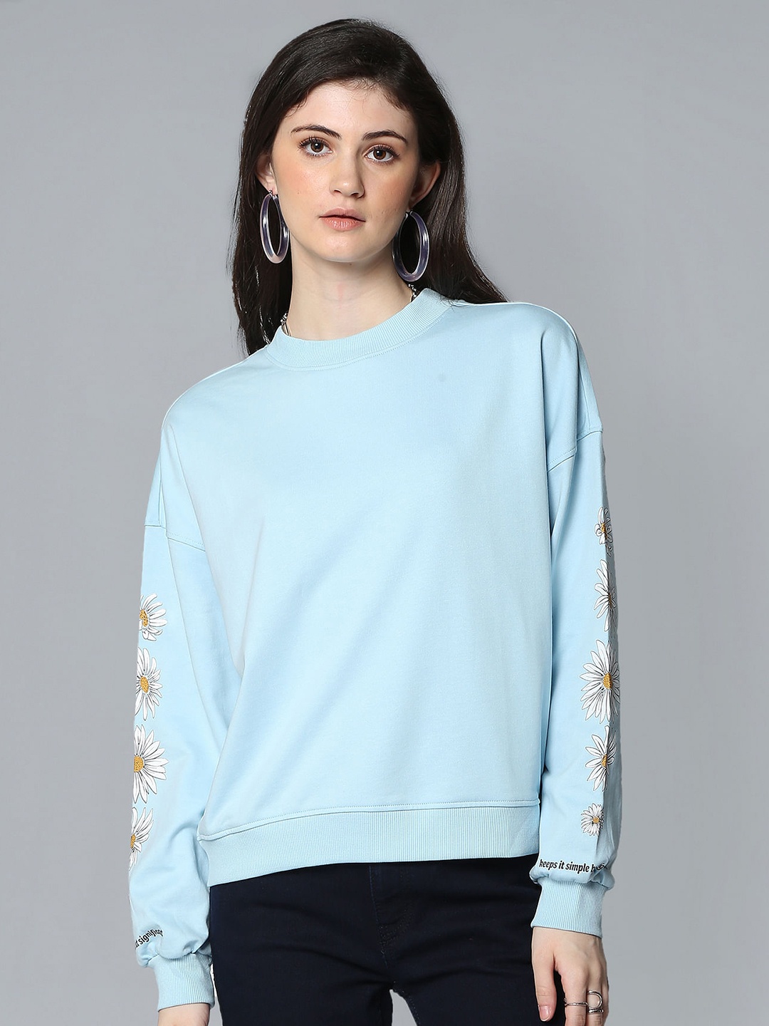 

Flying Machine Women Blue Sweatshirt