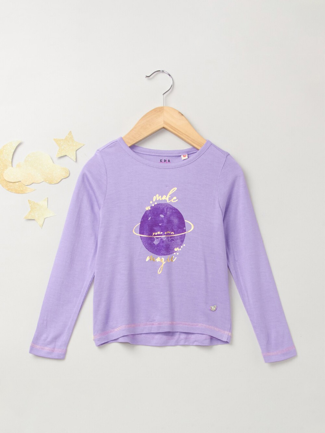 

Ed-a-Mamma Girls Purple Printed T-shirt