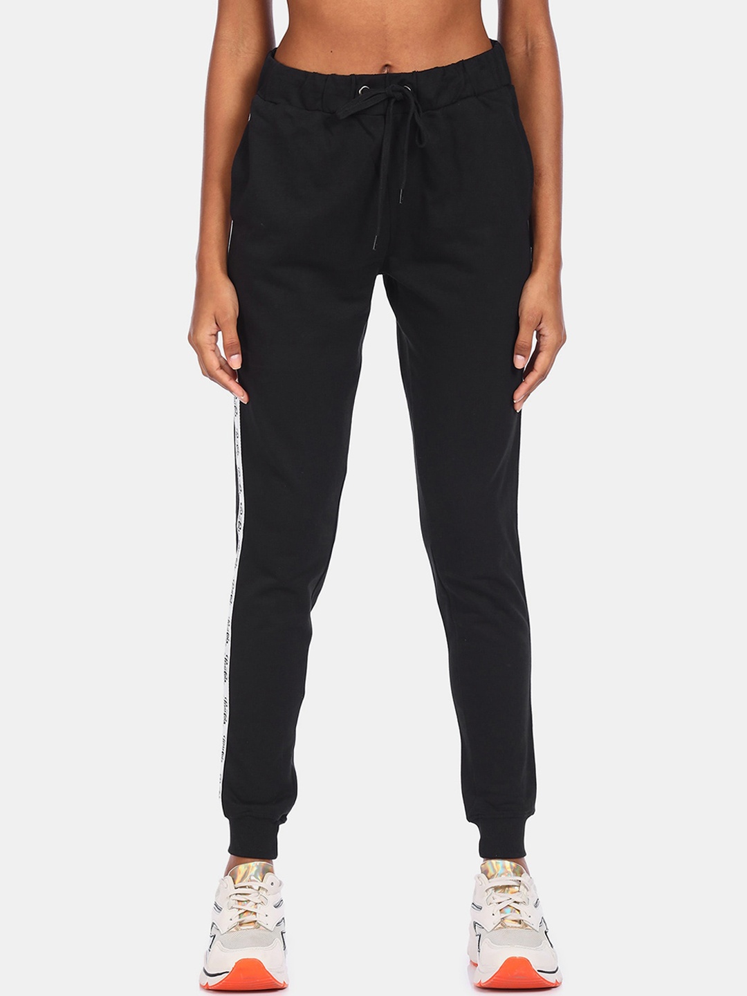 

Flying Machine Women Black Solid Straight Fit Joggers