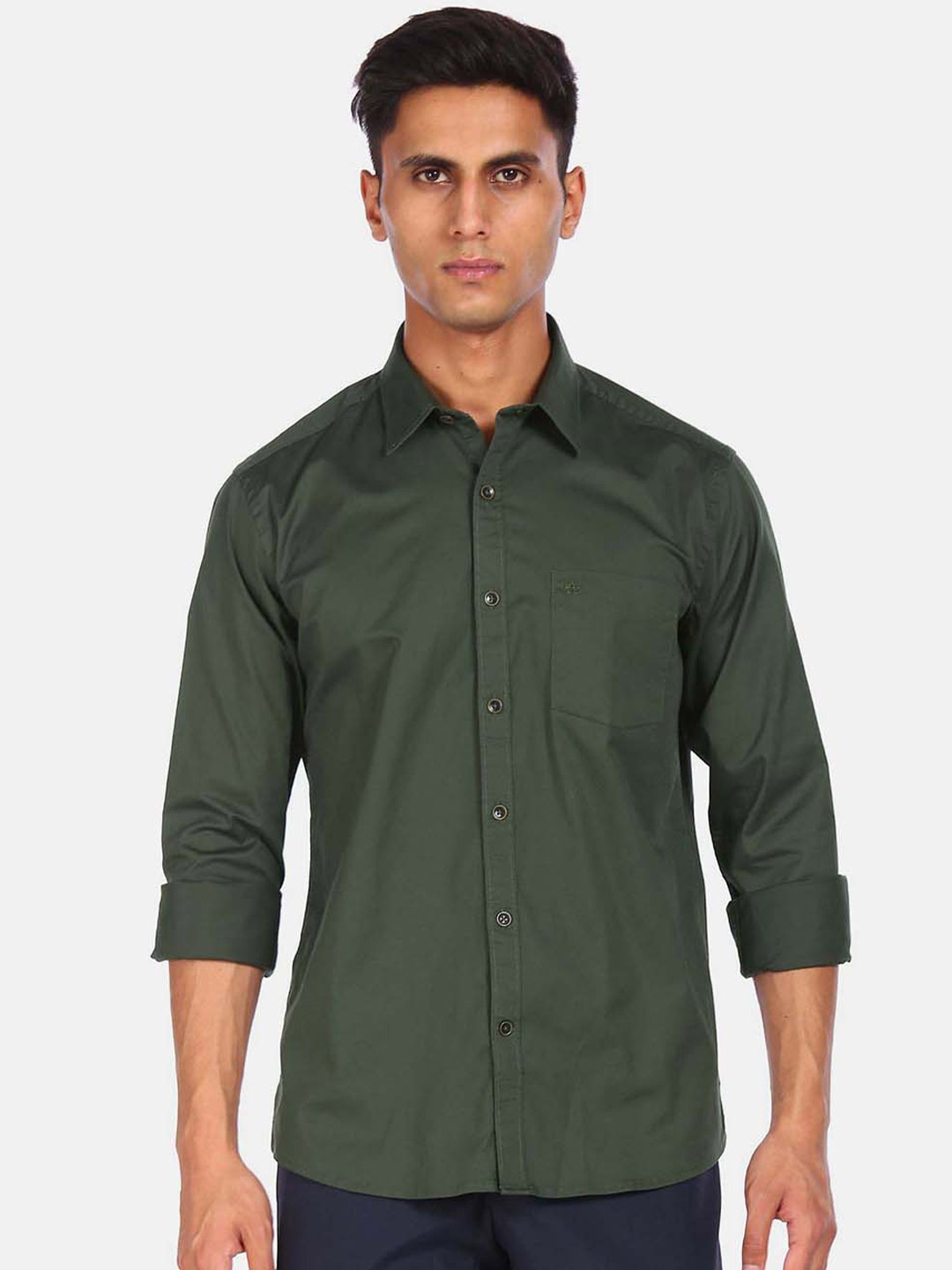 

Arrow Sport Men Olive Green Solid Regular Fit Casual Shirt