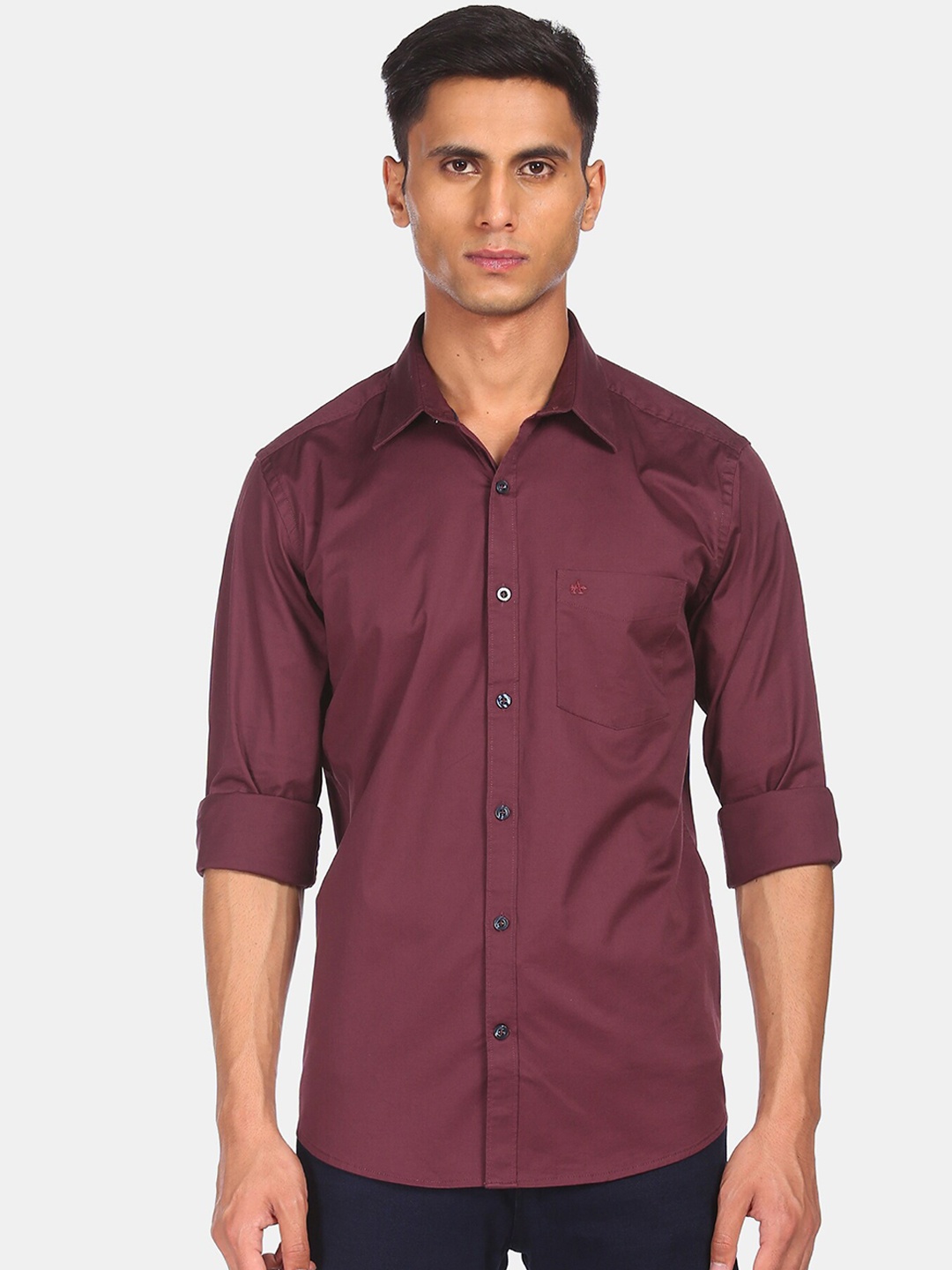 

Arrow Sport Men Burgundy Solid Casual Shirt