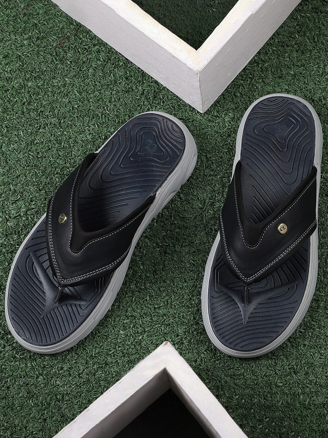 

Carlton London Men Navy Blue Comfort Sandals