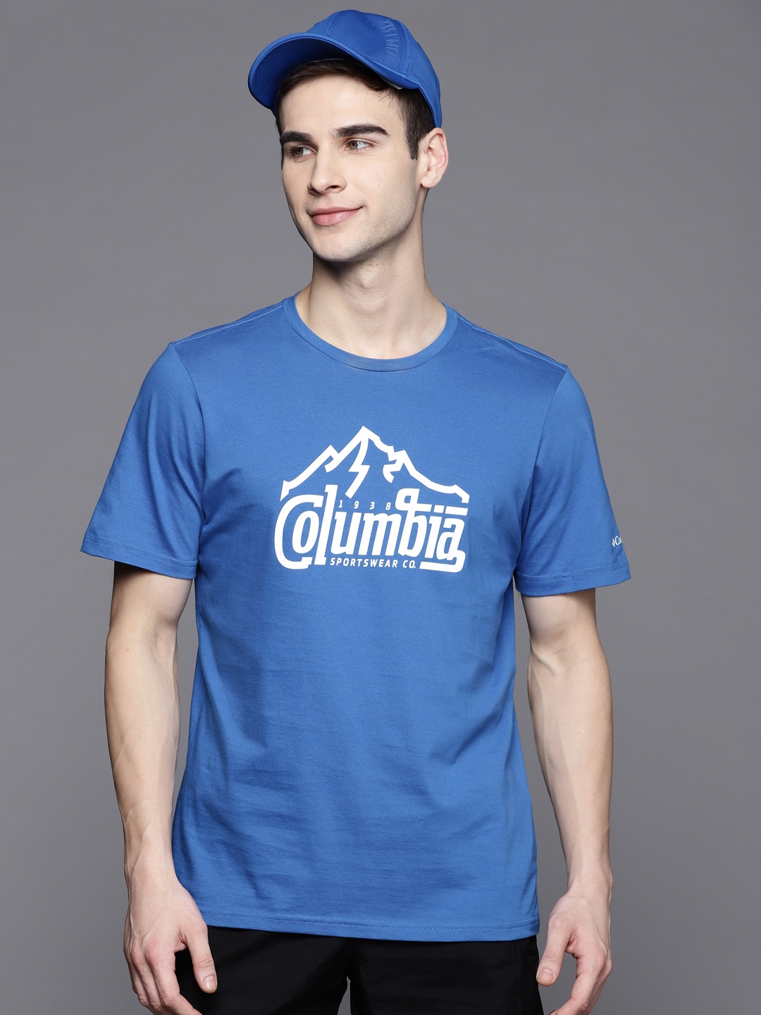 

Columbia Men Blue Path Lake Organic Cotton Typography Printed Hiking T-shirt