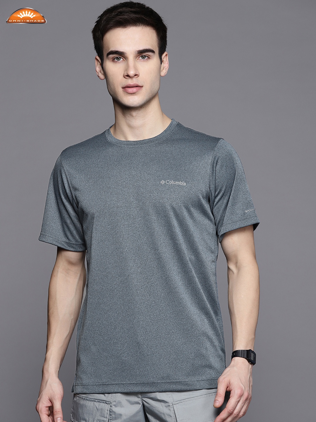 

Columbia Men Grey Slim Fit Omni-Shade & Omni-Wick Hiking T-shirt