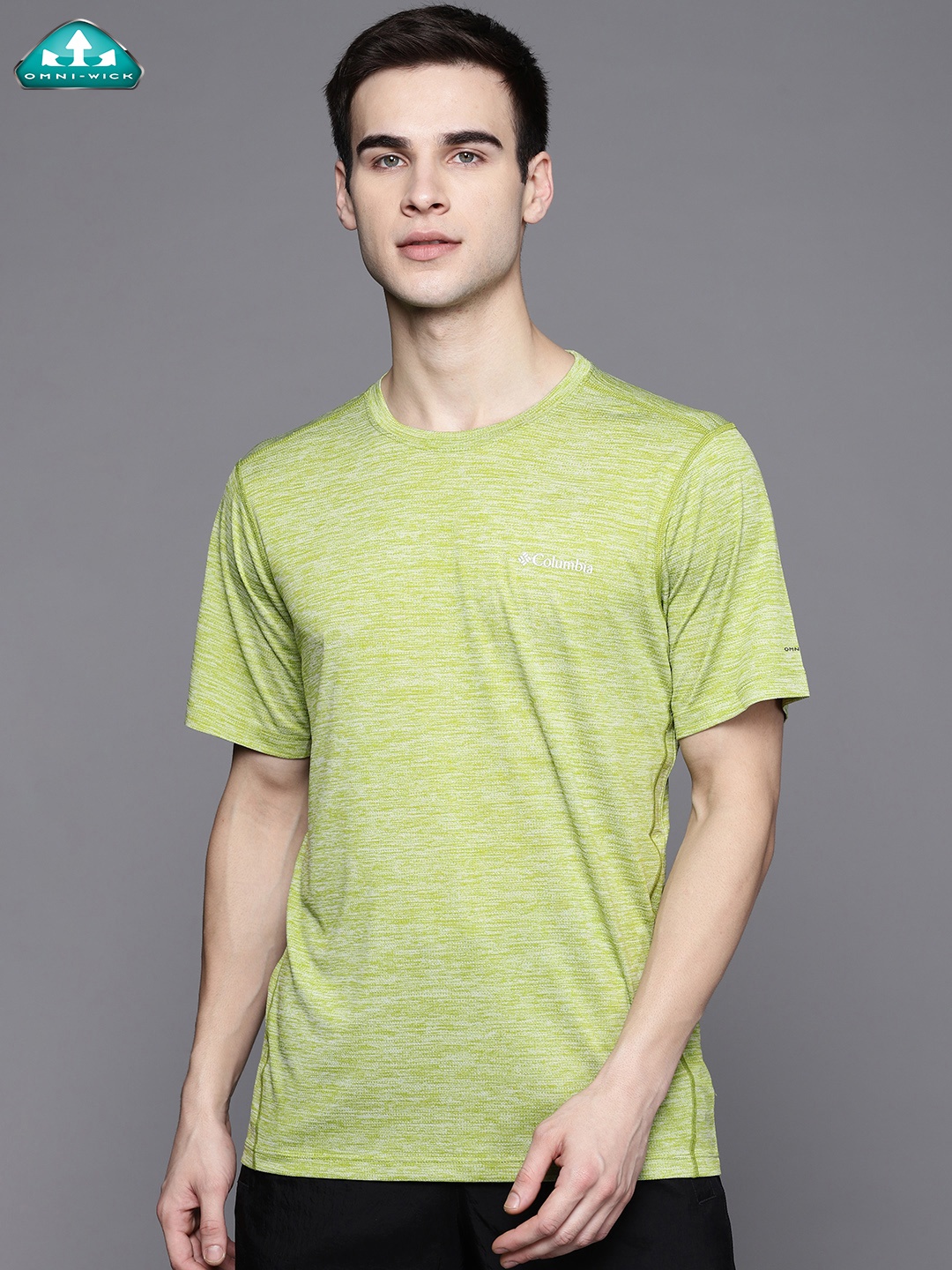 

Columbia Men Green Self-Design Deschutes Runner Hiking T-shirt