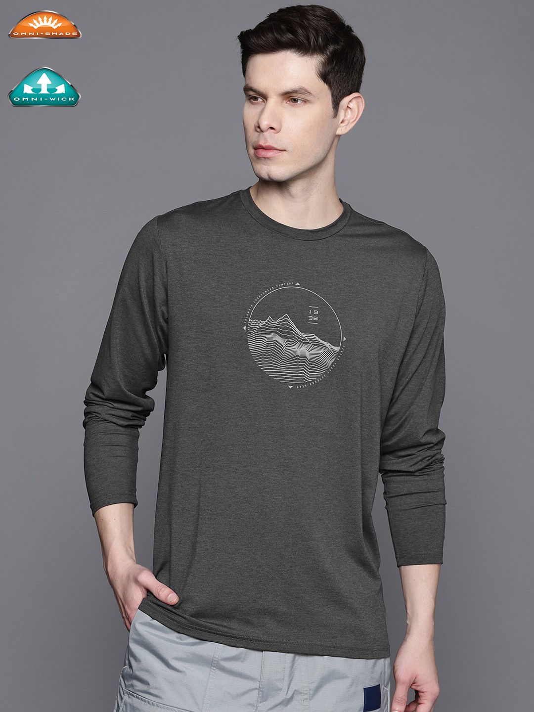 

Columbia Men Black Tech Trail Graphic Hiking T-shirt
