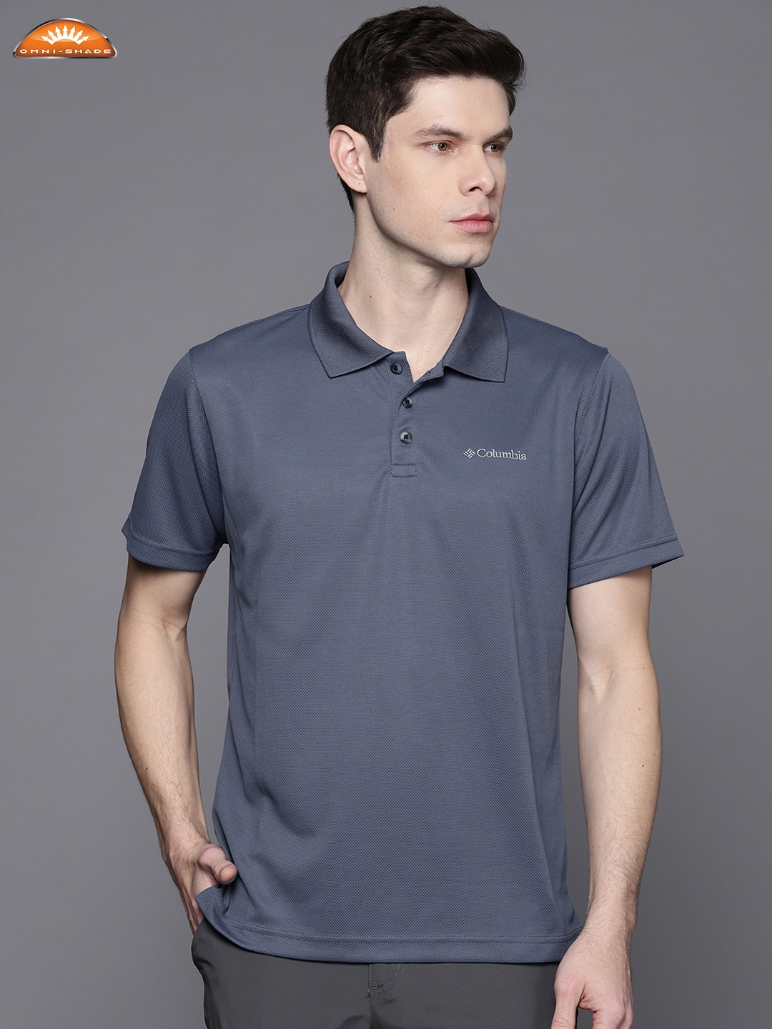 

Columbia Men Blue Utilizer Polo Collar Hiking T-shirt