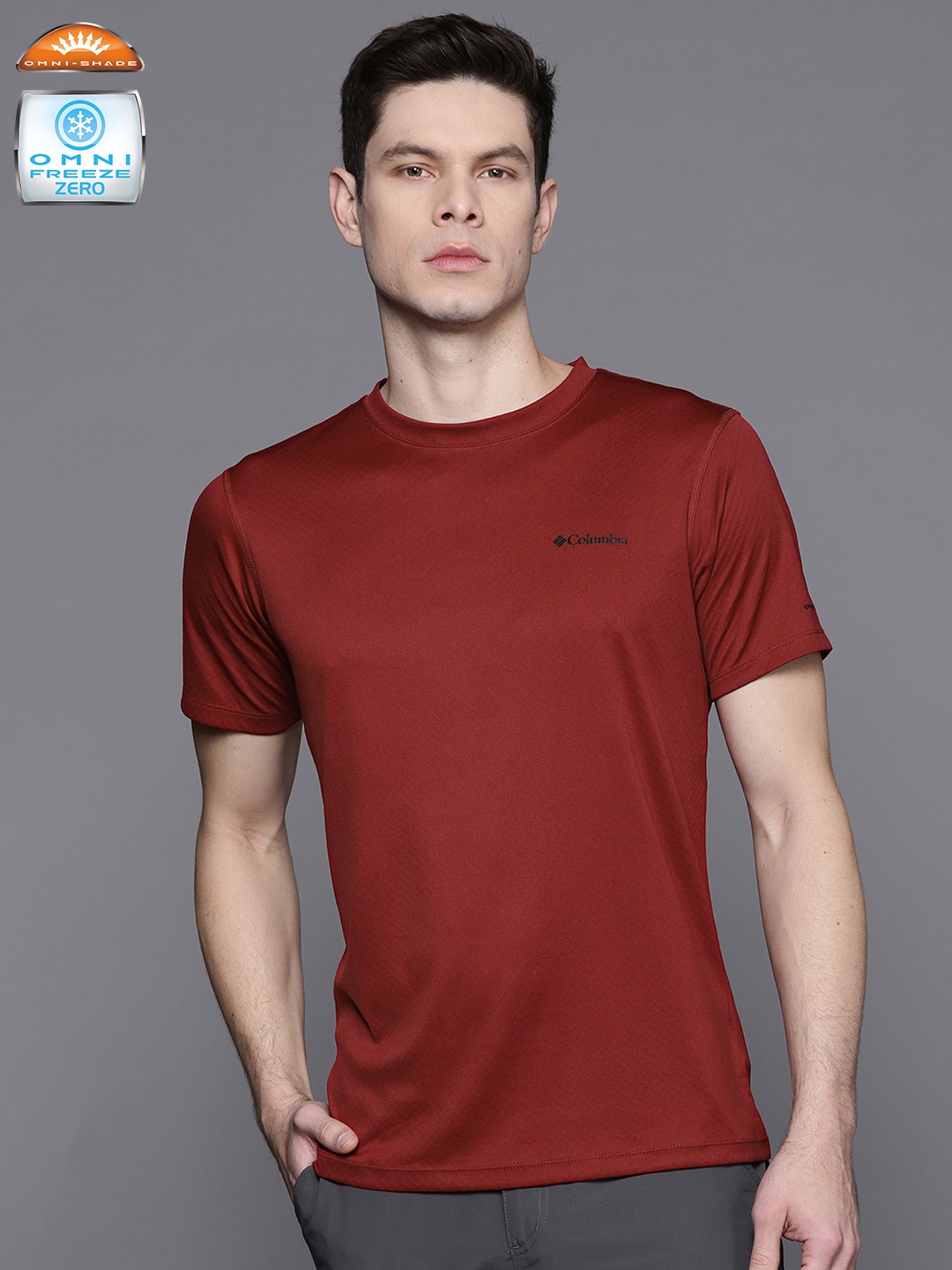 

Columbia Men Red Solid Hiking T-shirt