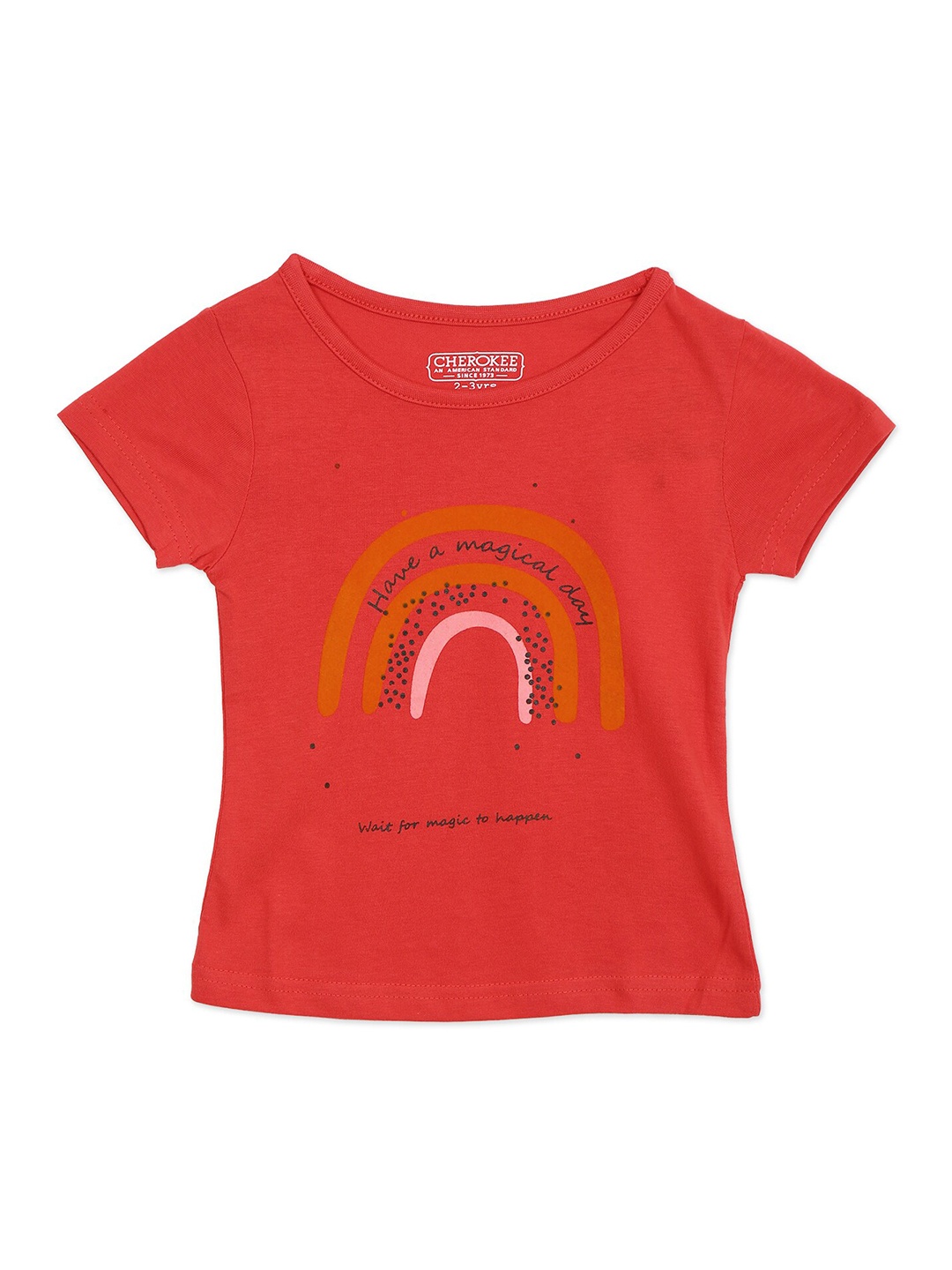 

Cherokee Girls Red Printed T-shirt