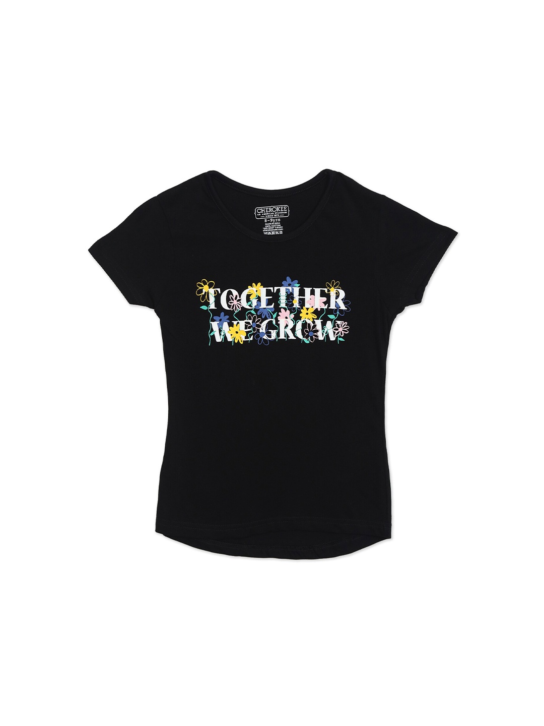 

Cherokee Girls Black Printed T-shirt