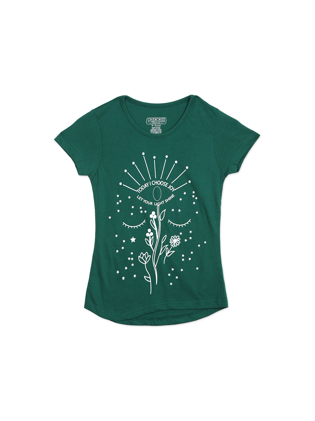 

Cherokee Girls Green Printed T-shirt
