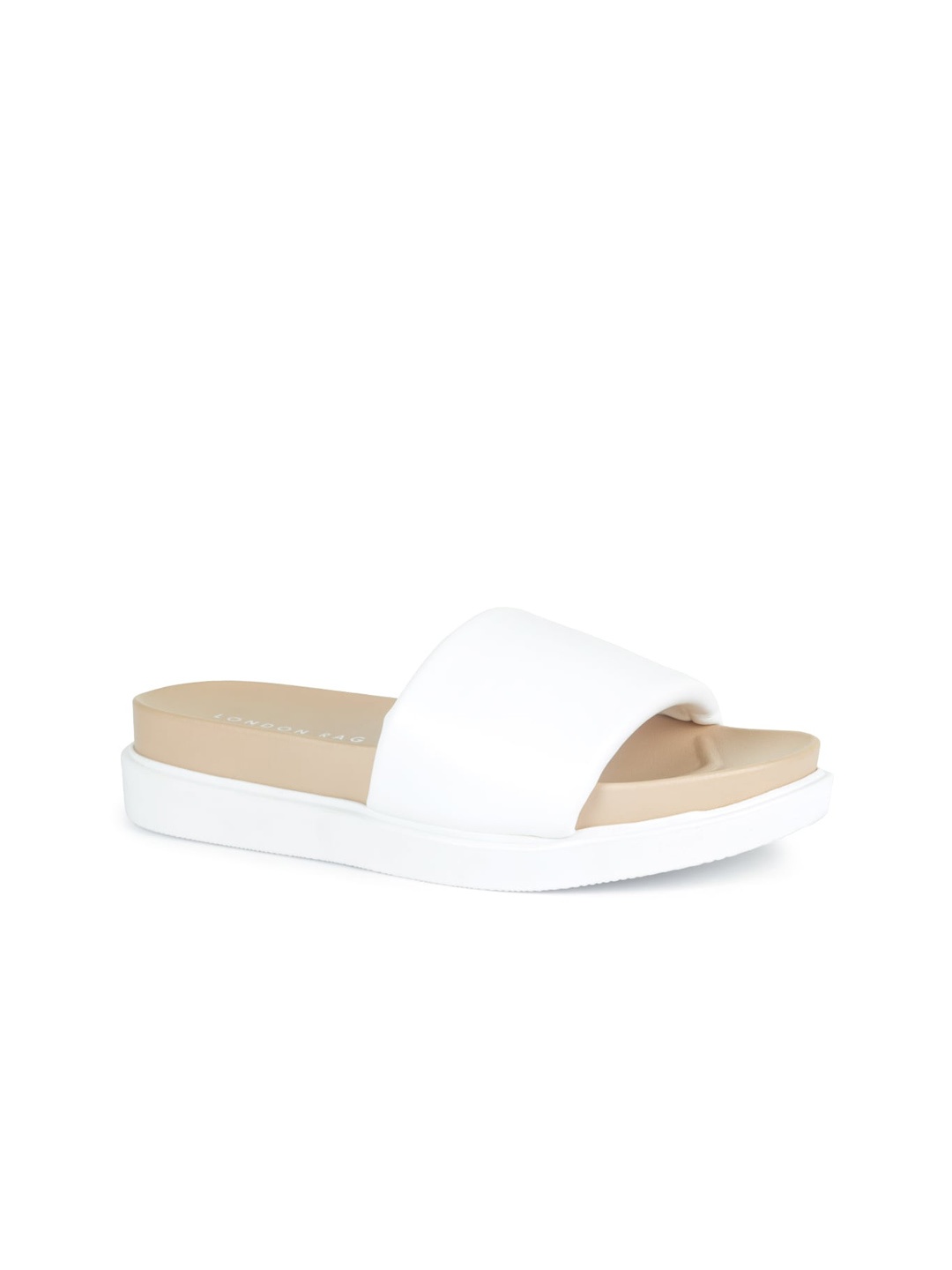

London Rag White Solid Flatform Sandals