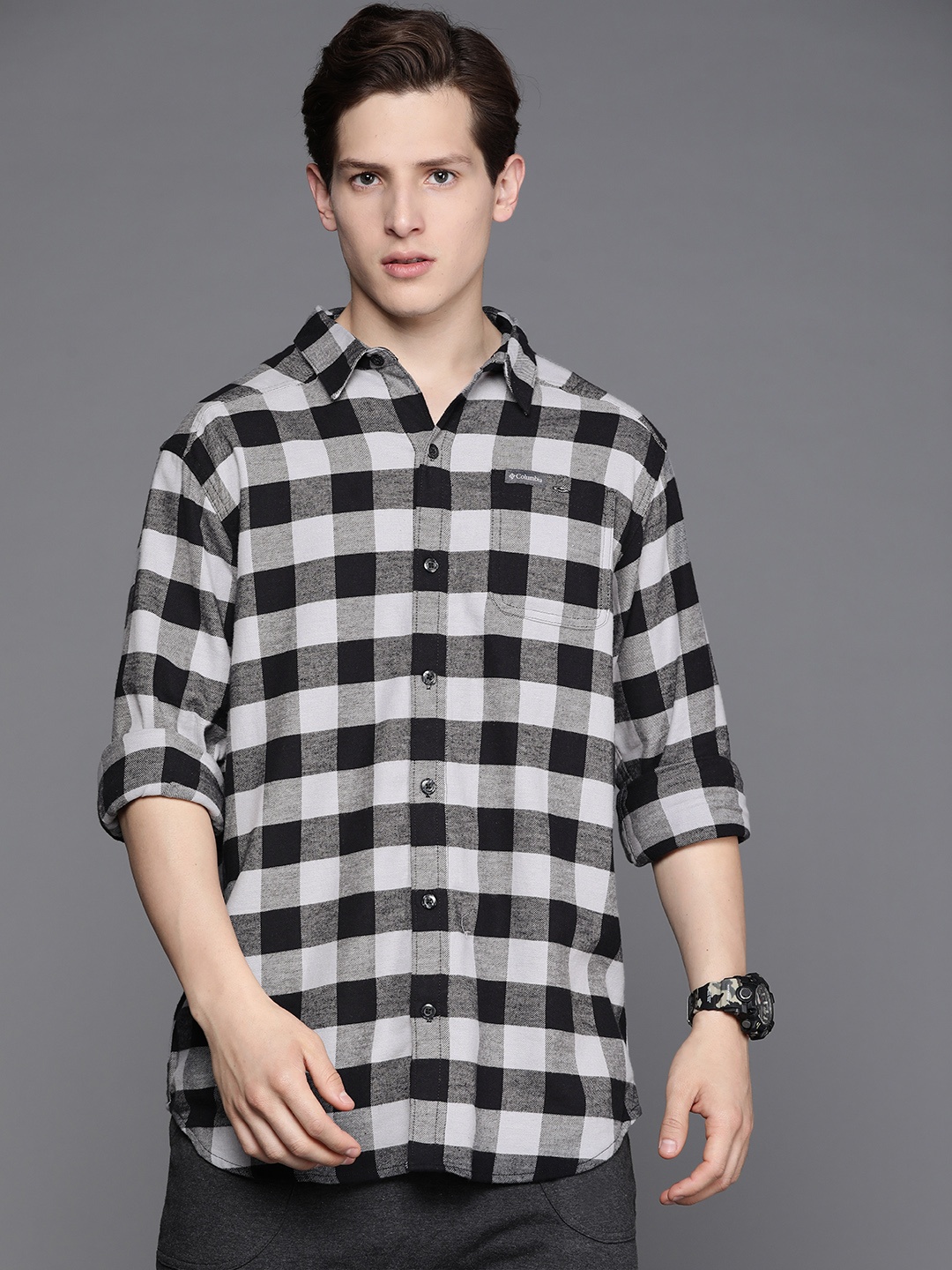 

Columbia Men Grey Buffalo Checked Hiking Shirt