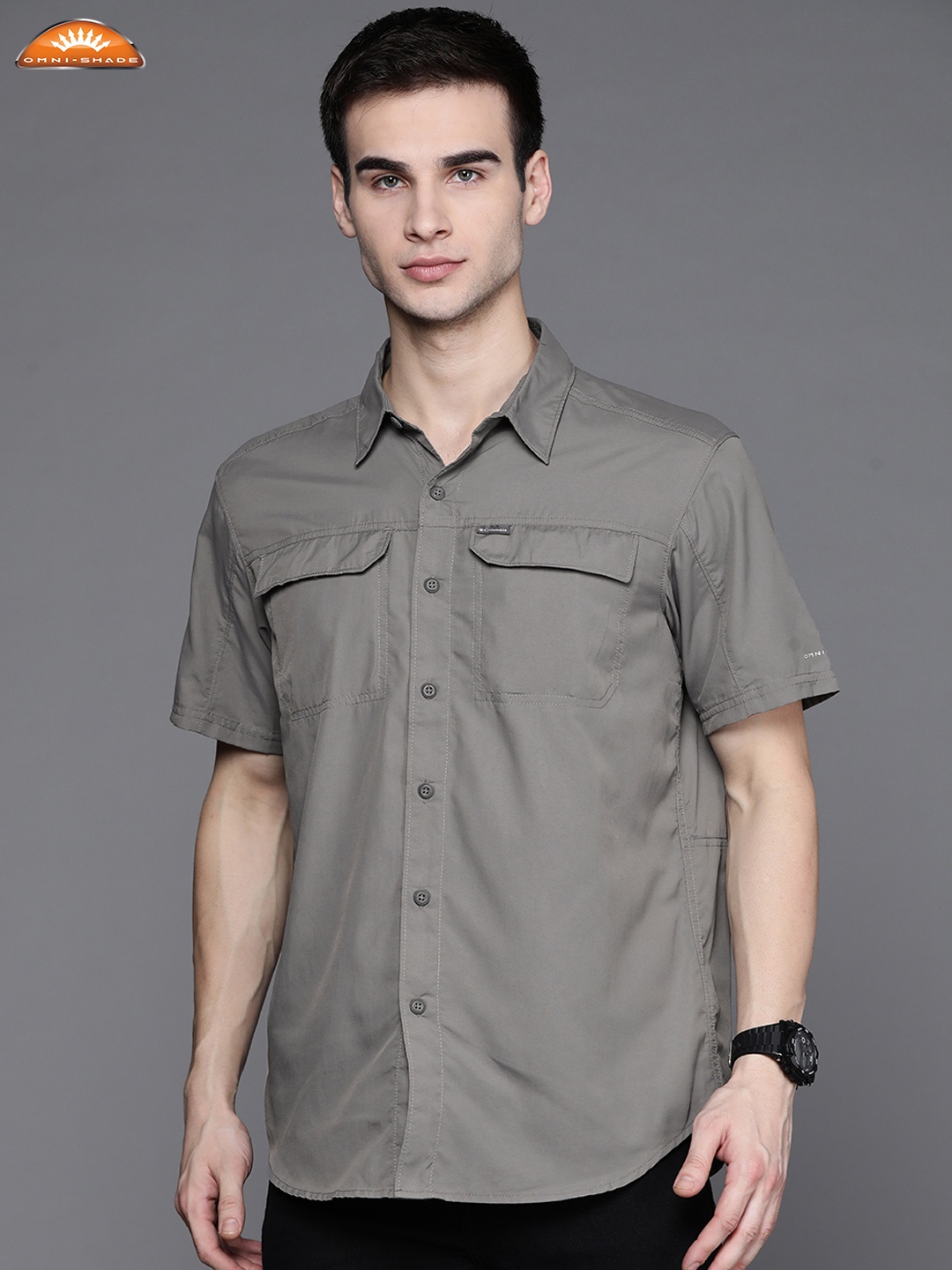 

Columbia Men Grey Omni-Shade Hiking Shirt