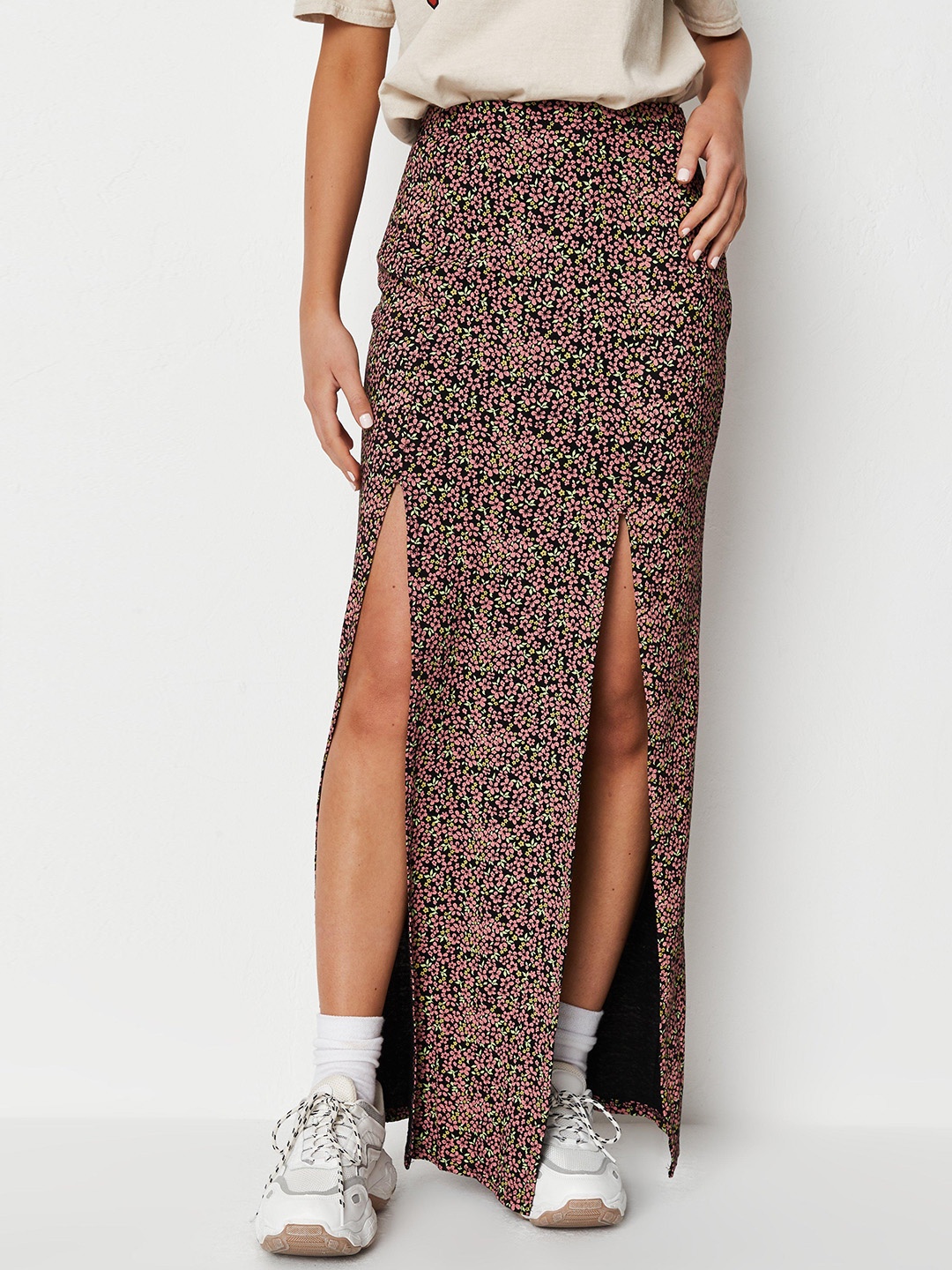 

Missguided Women Multicoloured Straight Maxi Skirt, Multi