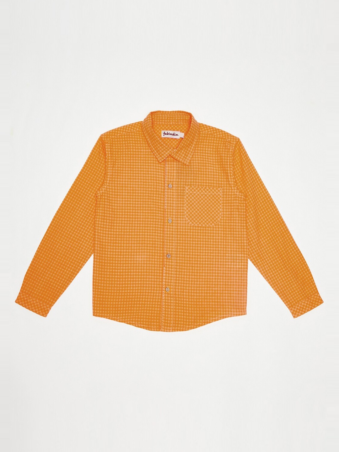 

Fabindia Boys Yellow Opaque Checked Casual Shirt