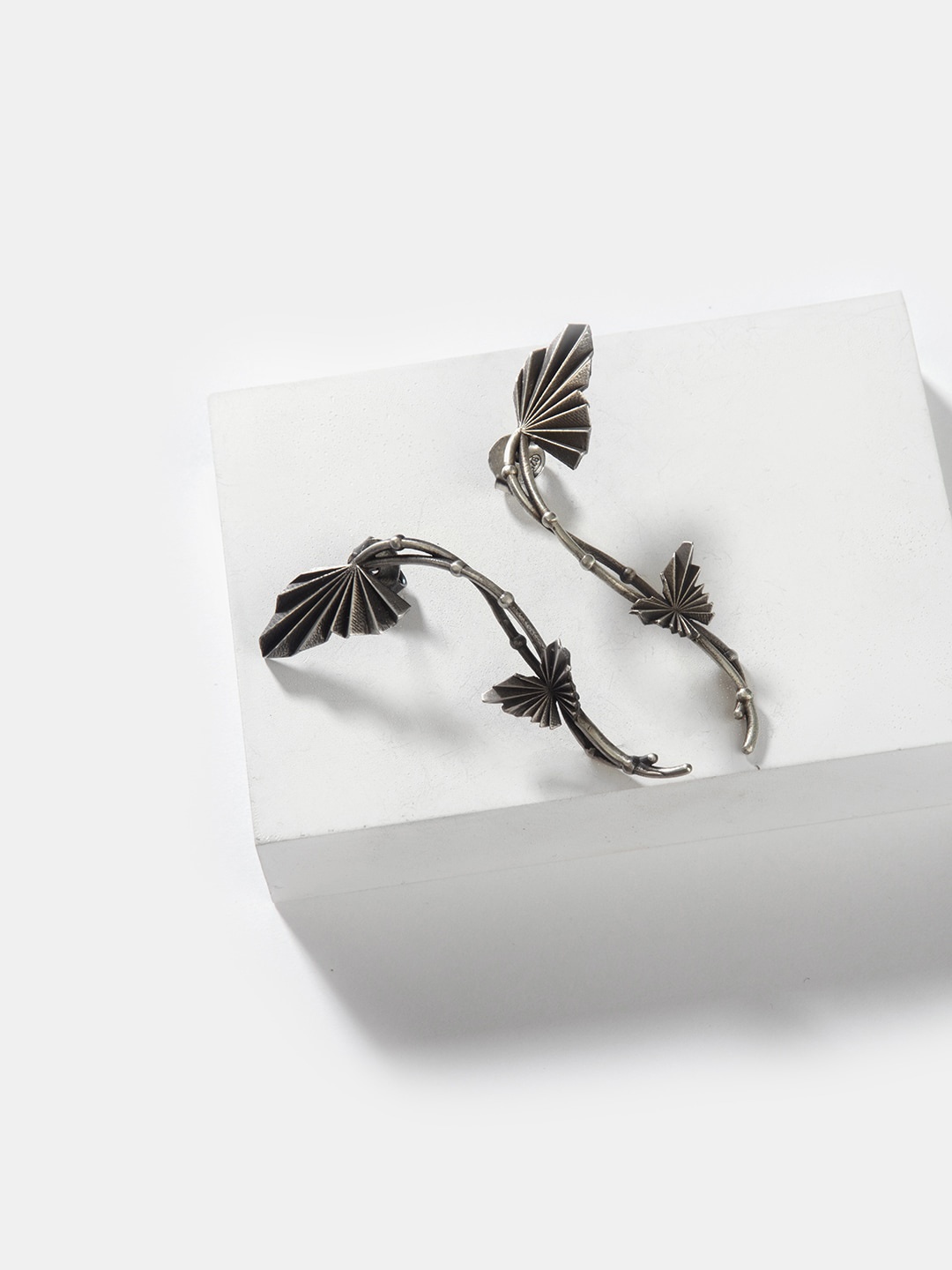 

SHAYA Silver-Toned Contemporary Drop Earrings