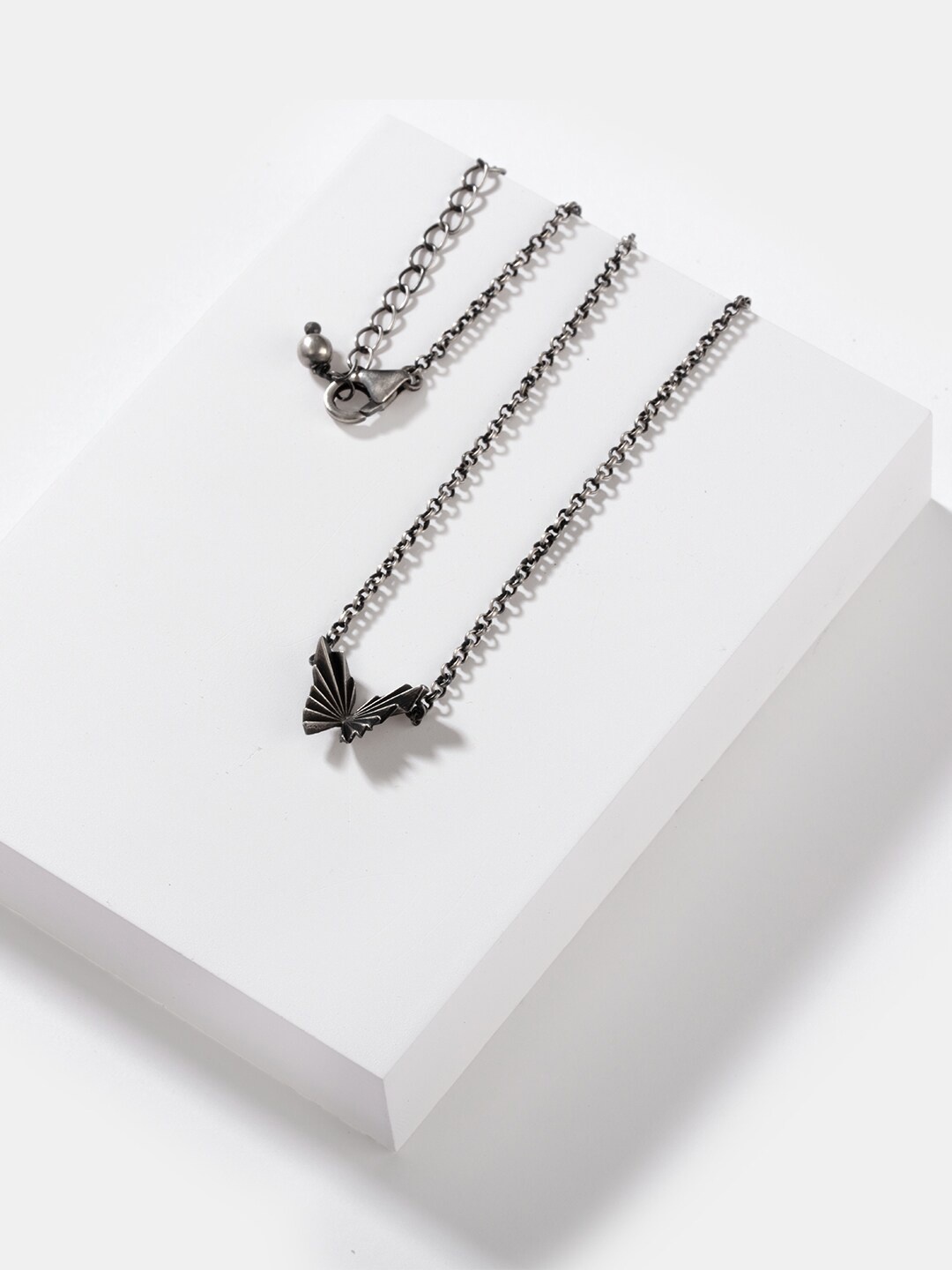 

SHAYA Silver-Toned & Black 925 Sterling Silver Chasing My Childhood Dreams Necklace