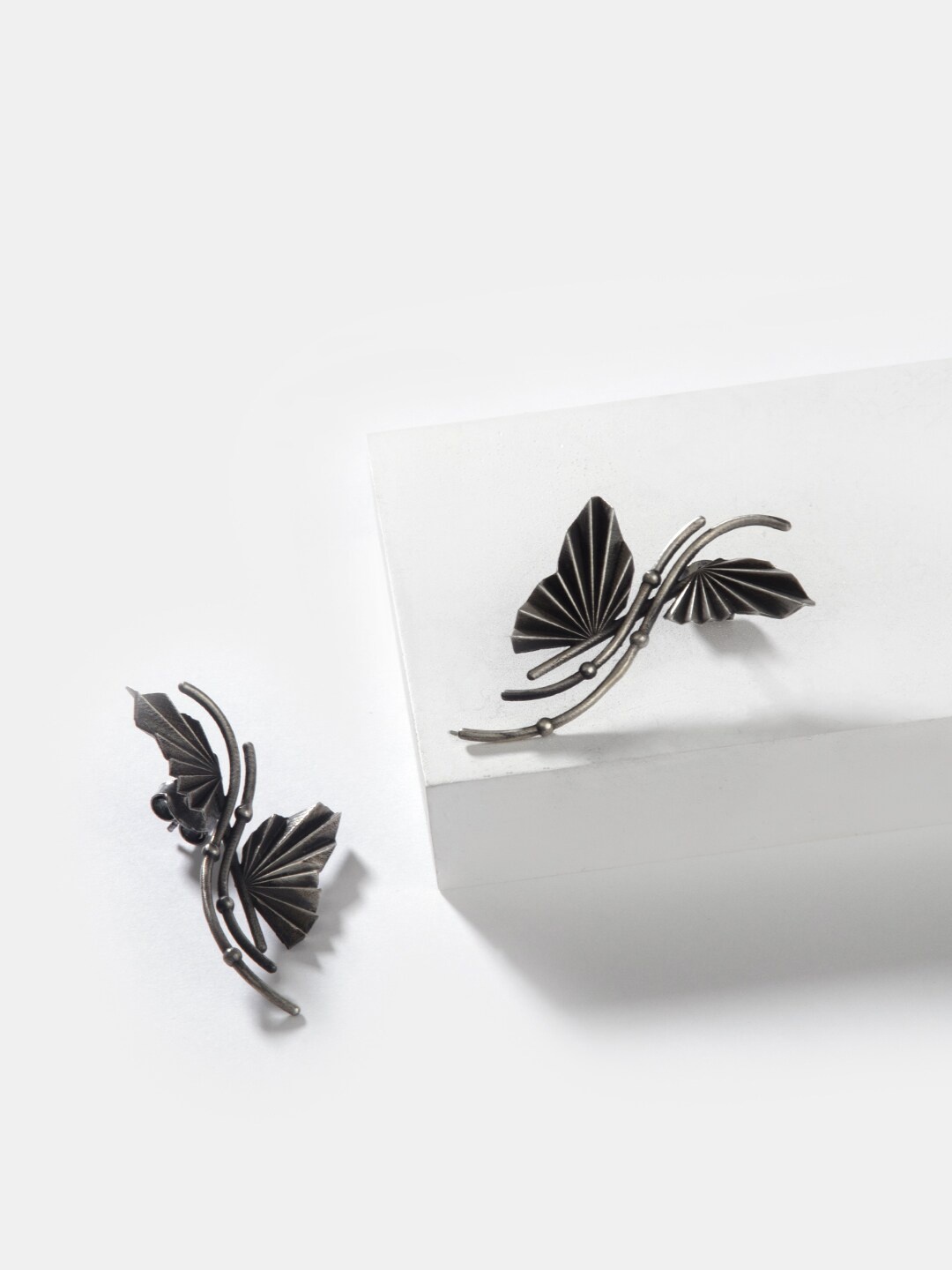

SHAYA Silver-Toned Contemporary Drop Earrings