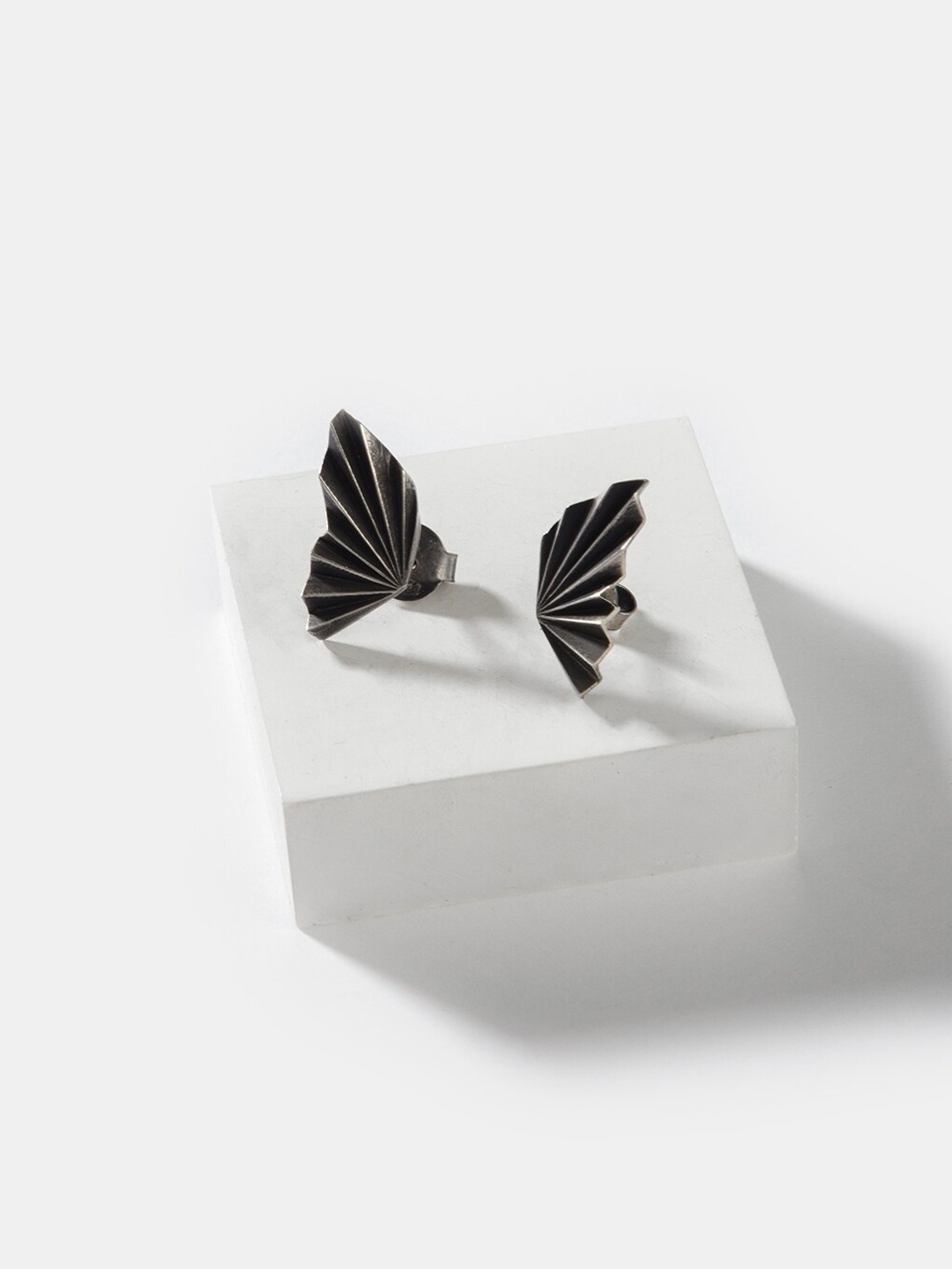 

SHAYA Silver-Toned Contemporary Studs Earrings