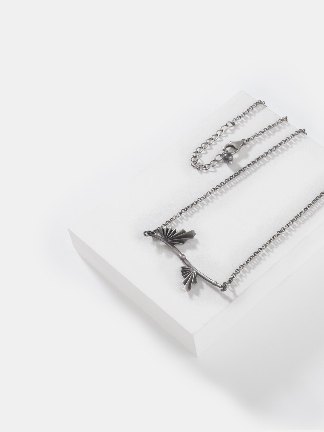 

SHAYA Silver-Toned & Black Sterling Silver Necklace