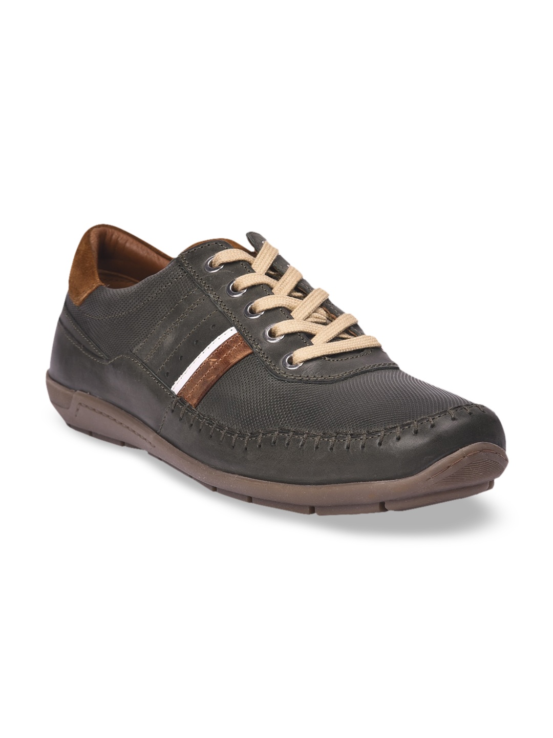 

Pavers England Men Olive Green Leather Sneakers