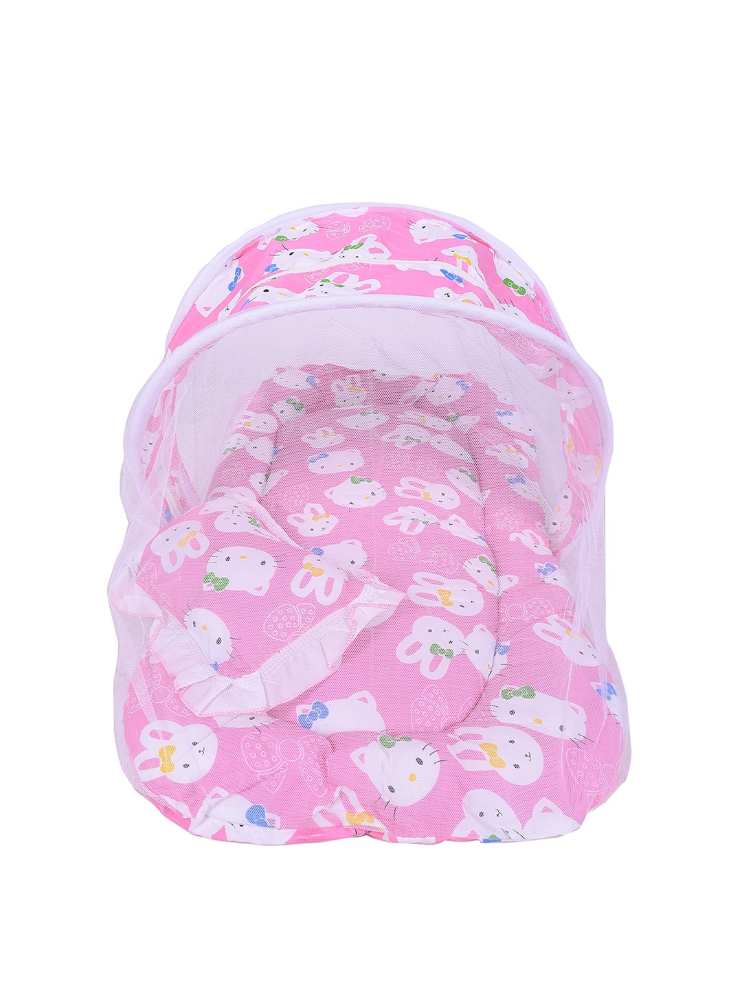 

Moms Home Kids Pink & White Printed Foldable Crib Mosquito Net