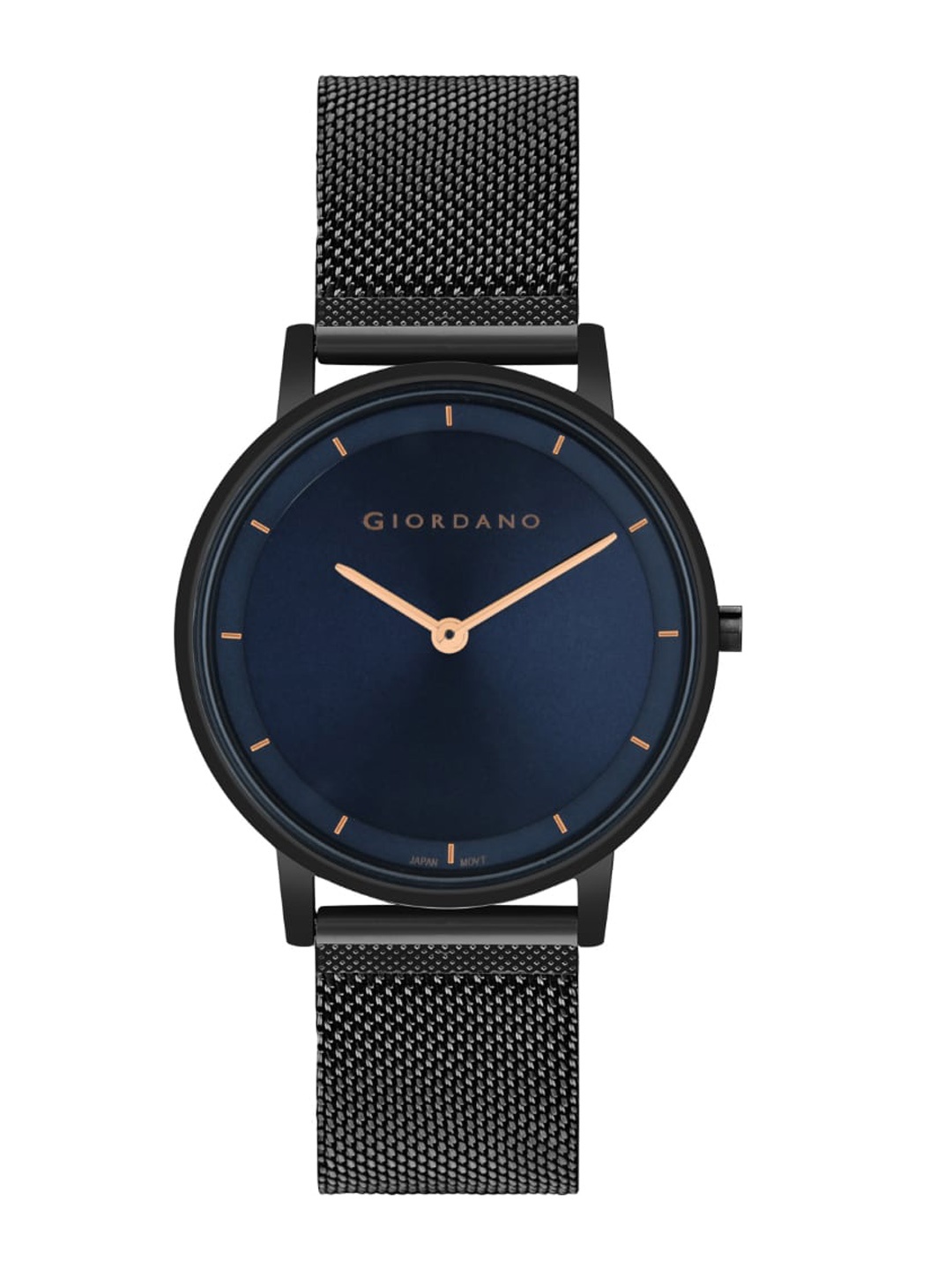 

GIORDANO Men Blue Brass Dial & Black Bracelet Style Straps Analogue Watch GD4061-22