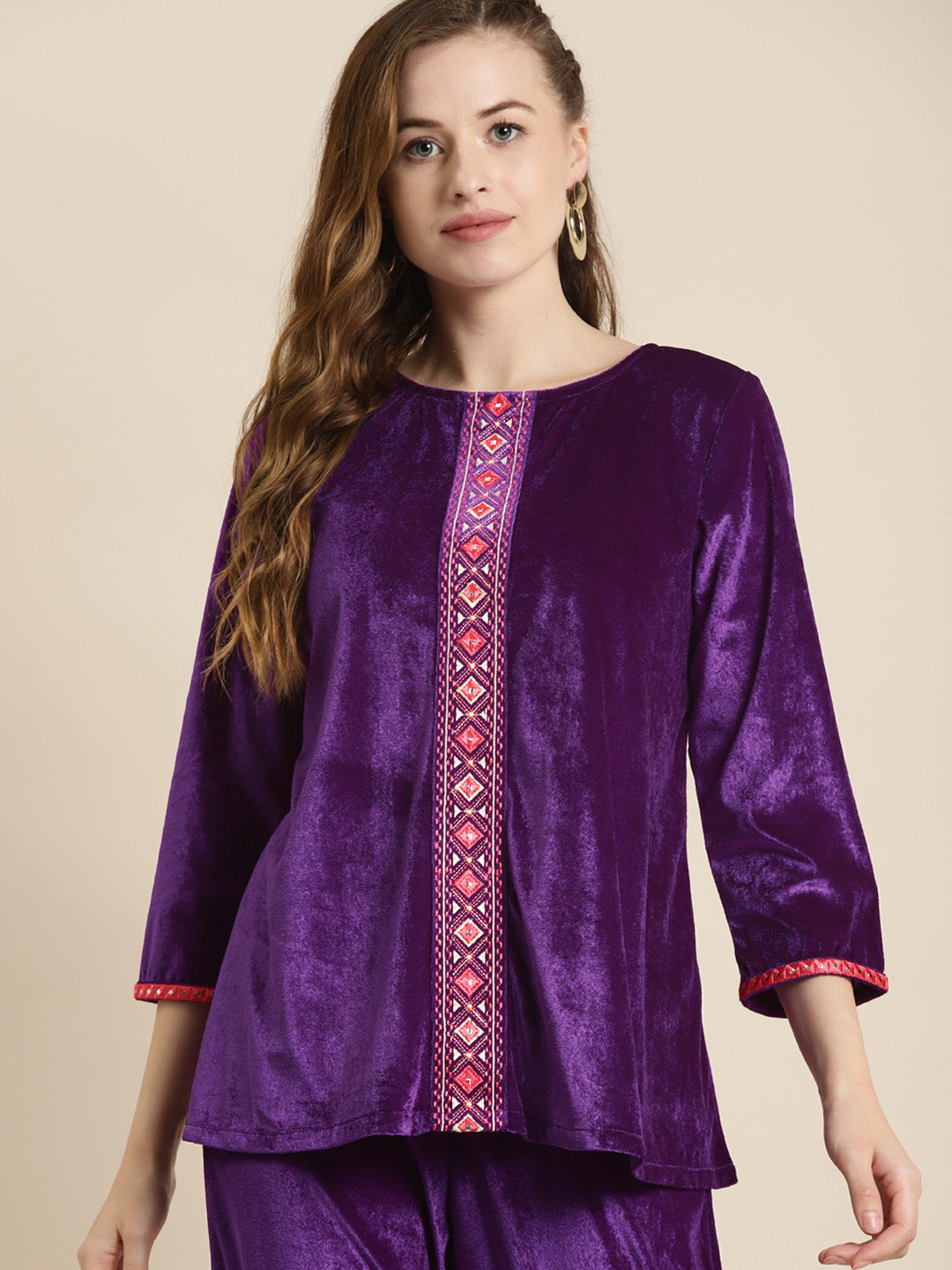 

Shae by SASSAFRAS Purple Velvet Regular Top