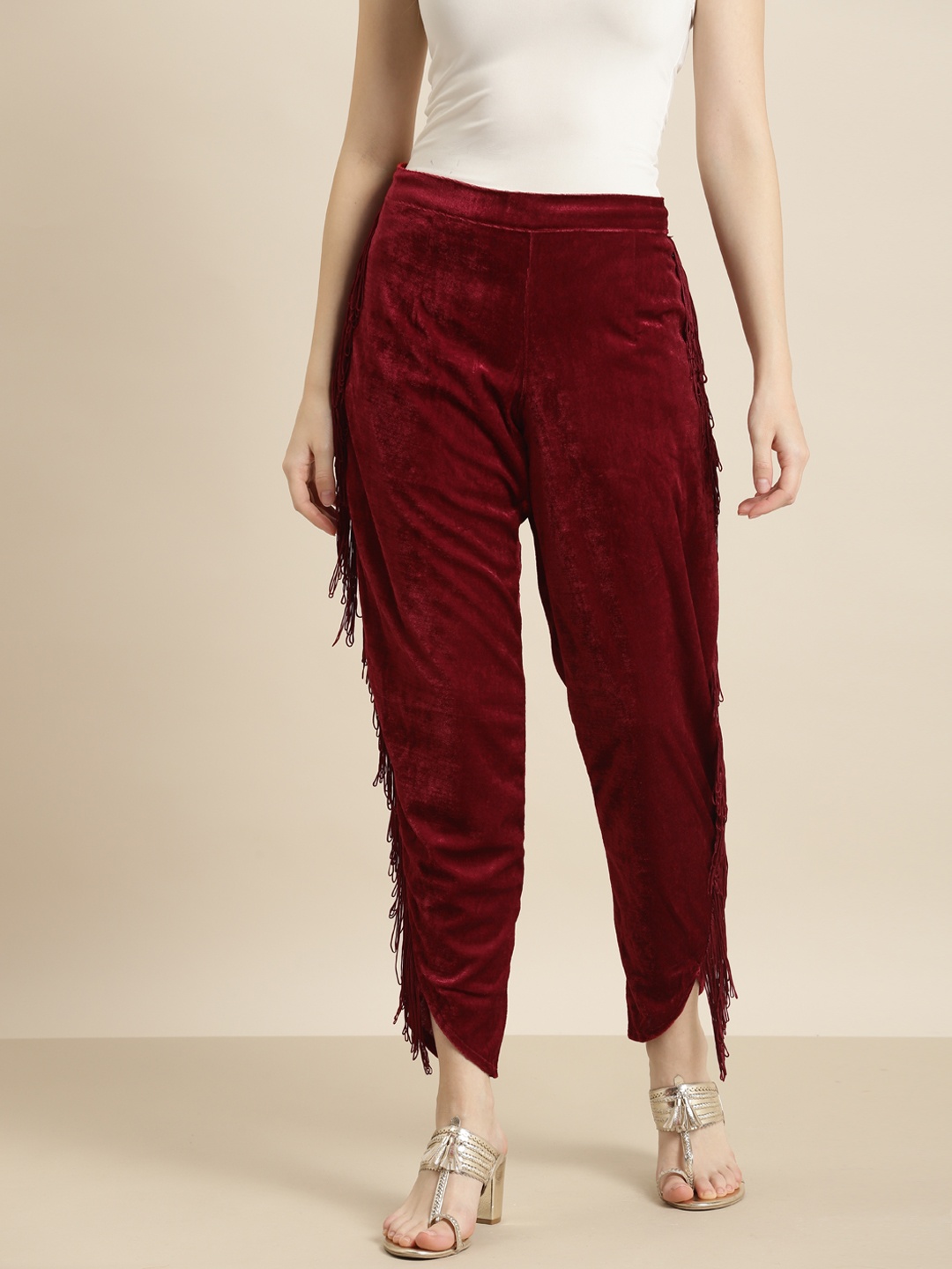 

Shae by SASSAFRAS Women Maroon Trousers