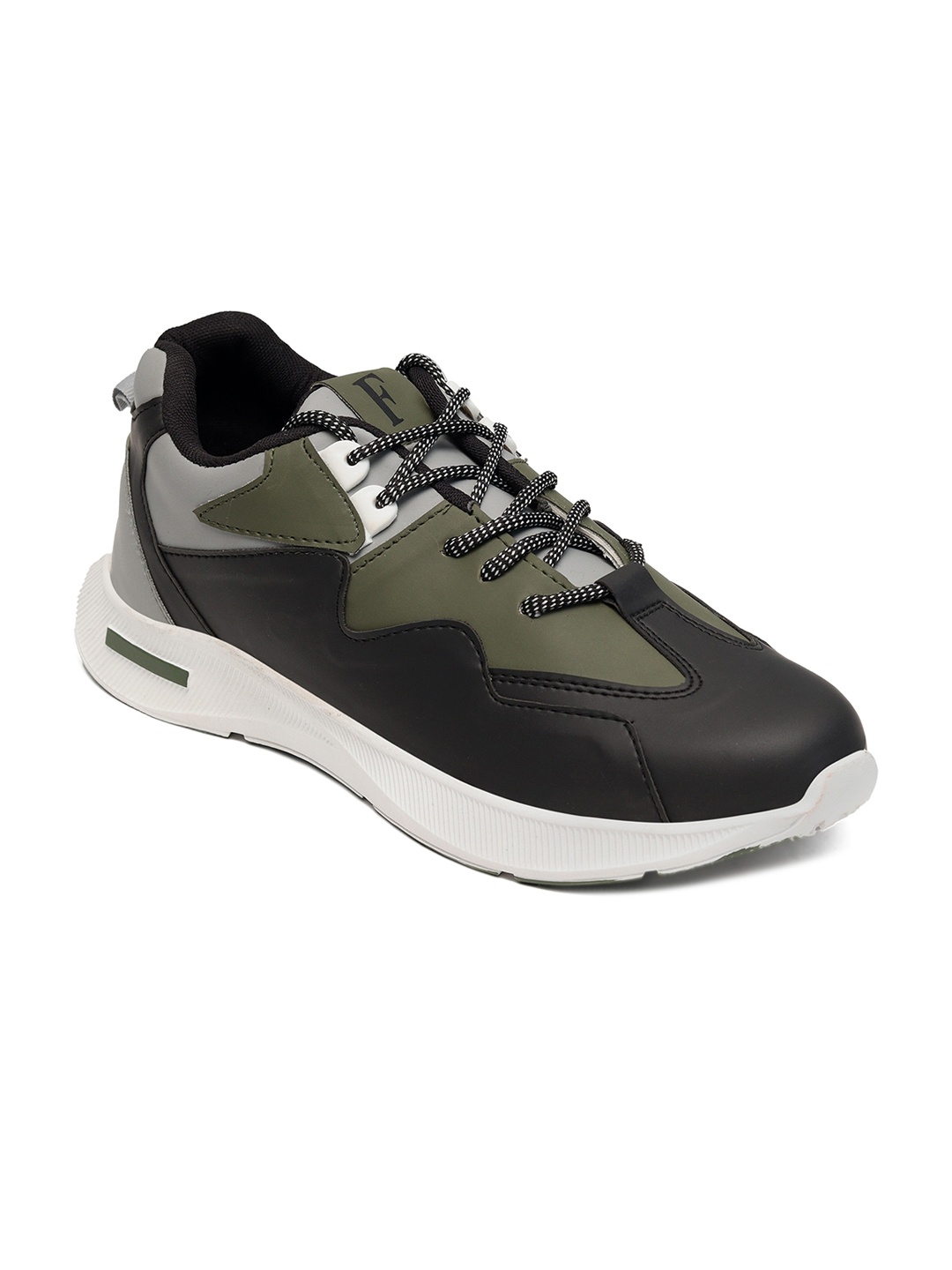 

Ferraiolo Men Olive Green Colourblocked Sneakers