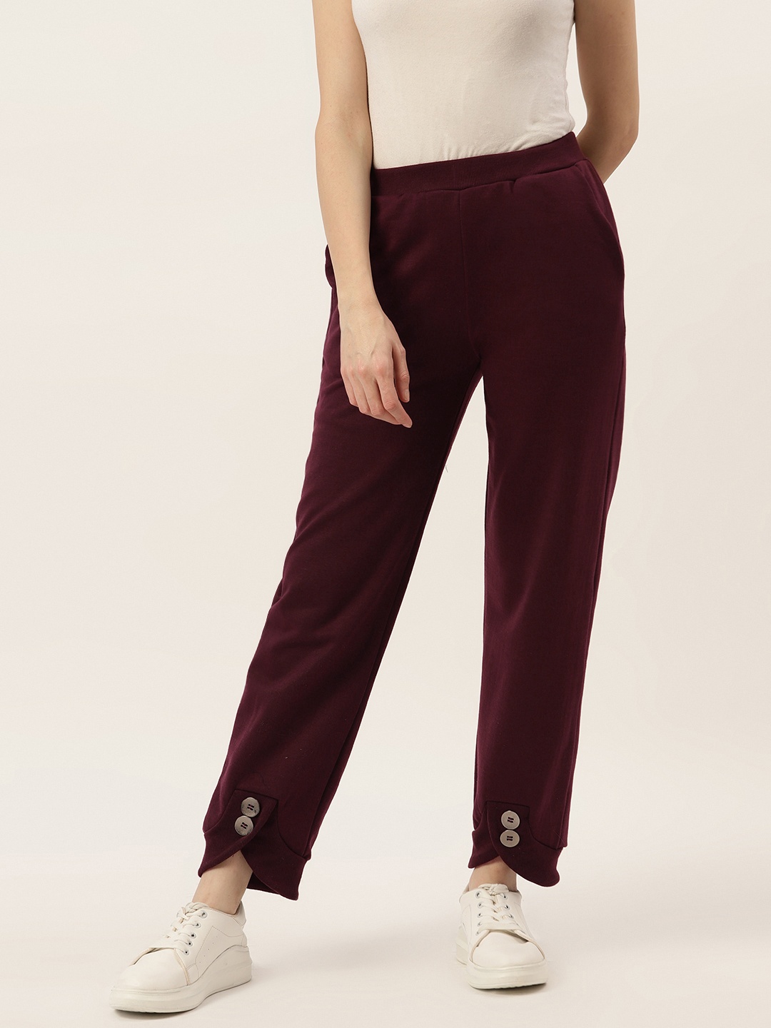 

BRINNS Women Burgundy Relaxed Trousers