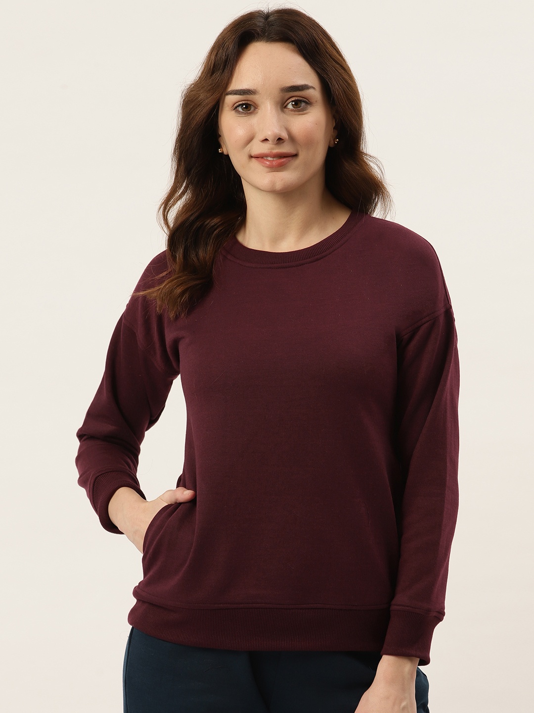 

BRINNS Women Maroon Sweatshirt