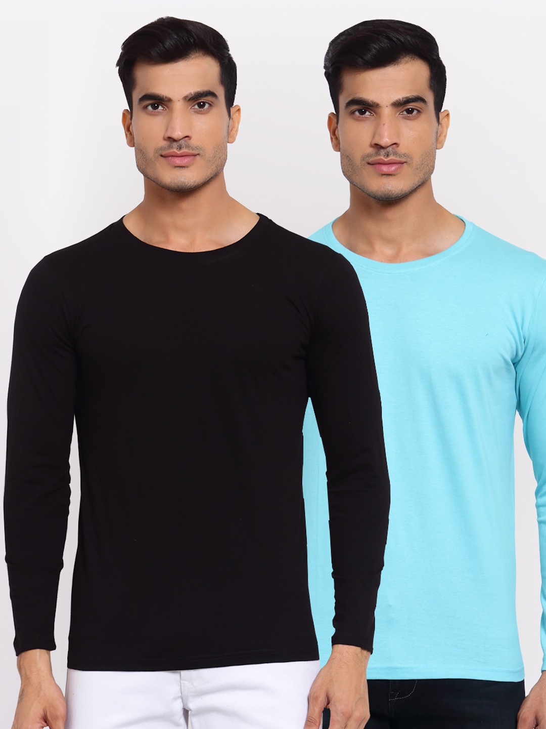 

FERANOID Men Black & Blue Pack of 2 T-shirt