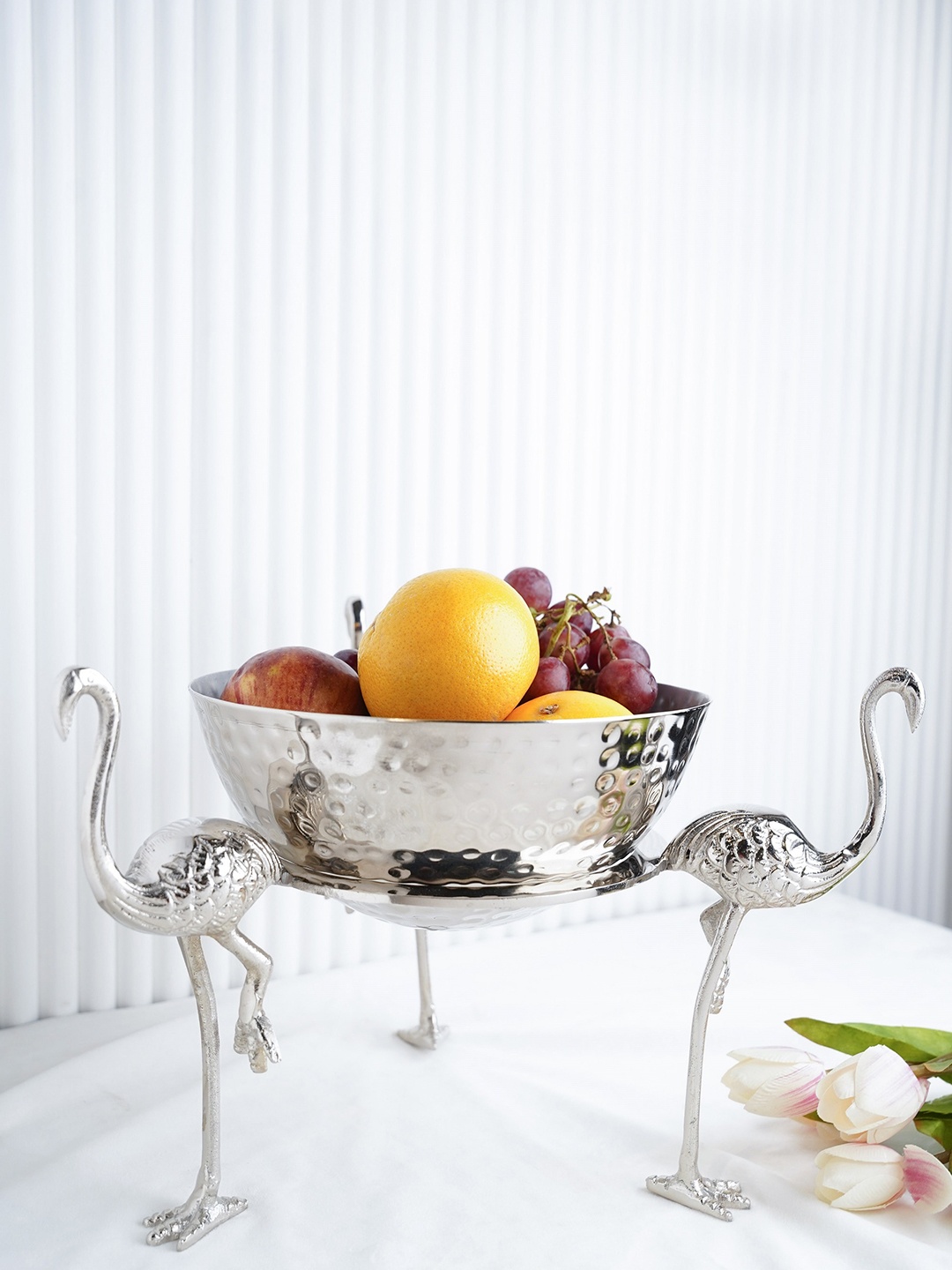 

Folkstorys Silver-Toned Handmade Flamingo Bowl