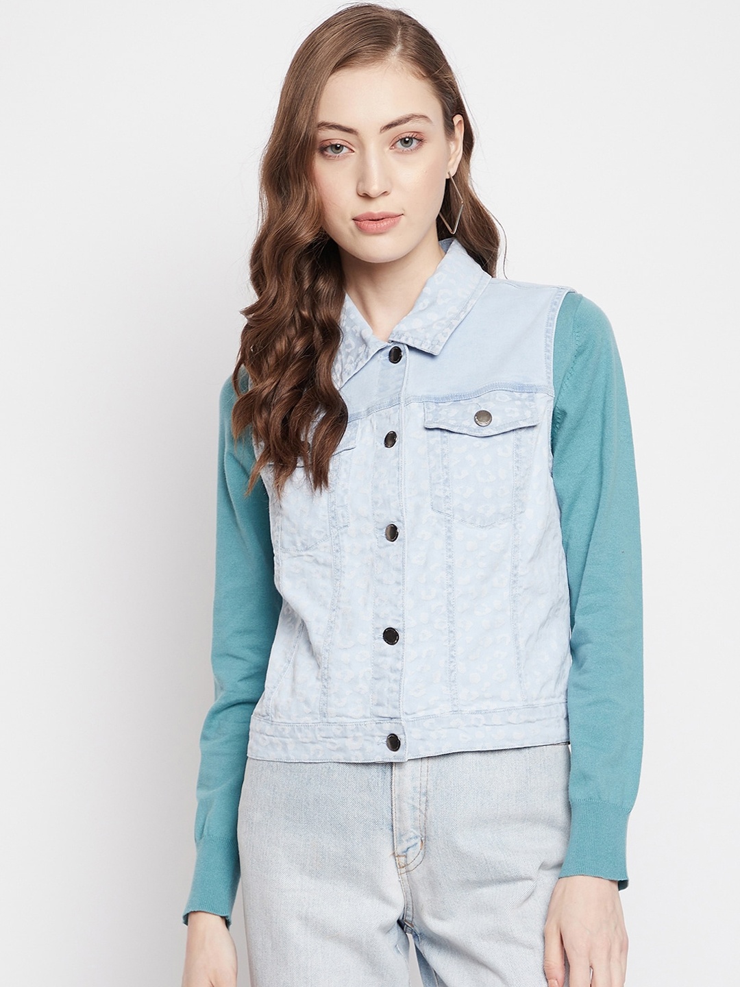 

Madame Women Blue Cotton Denim Jacket
