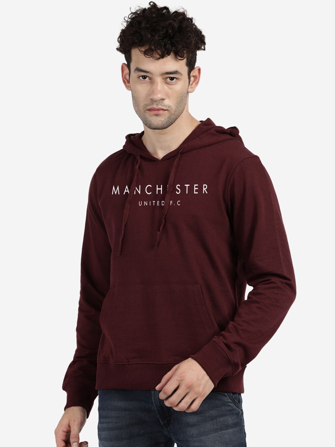 

MASH UNLIMITED Men Maroon Hooded Sweatshirt